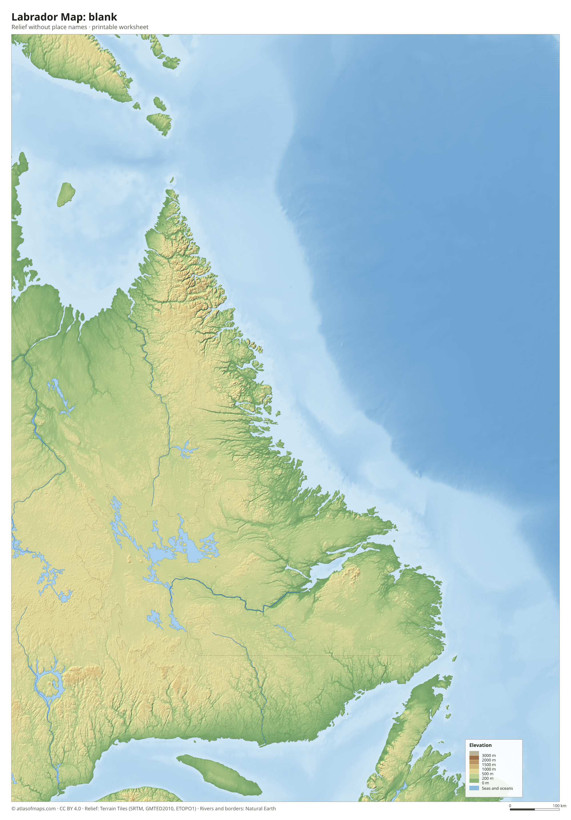 Labrador Map without names