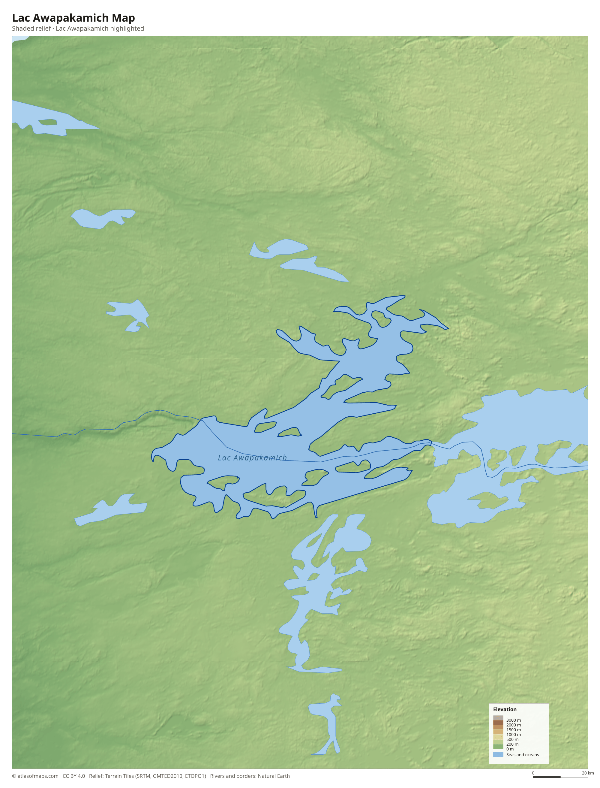 Lac Awapakamich Map