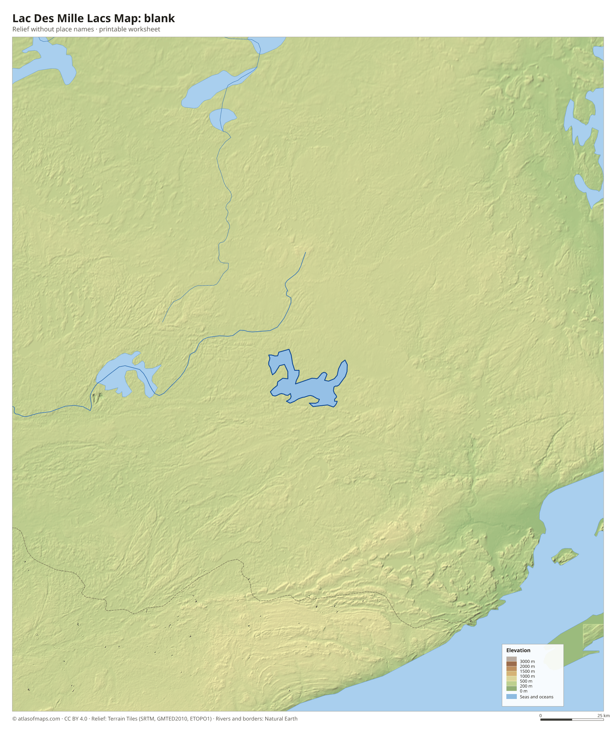 Lac Des Mille Lacs Map without names