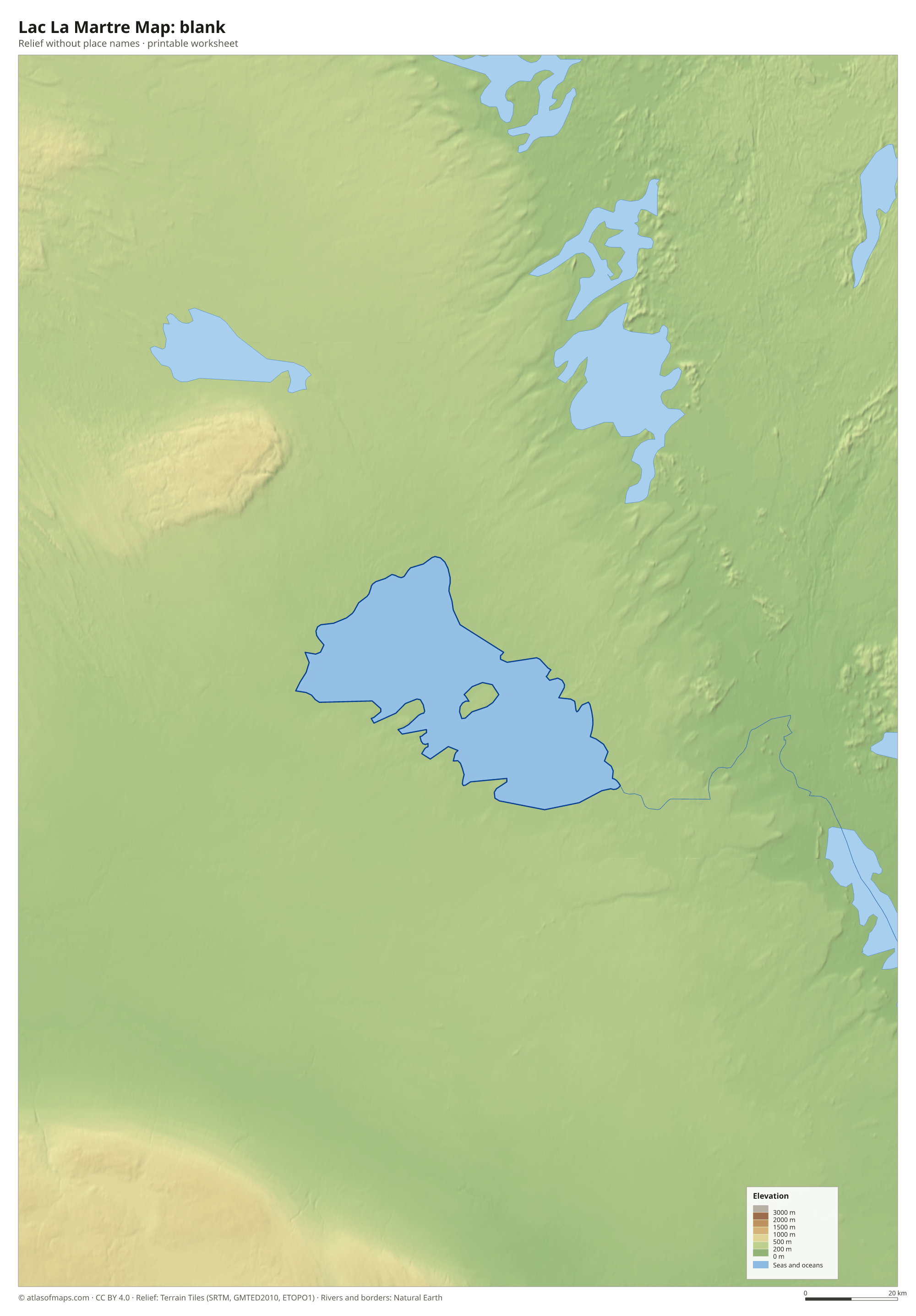 Lac La Martre Map without names