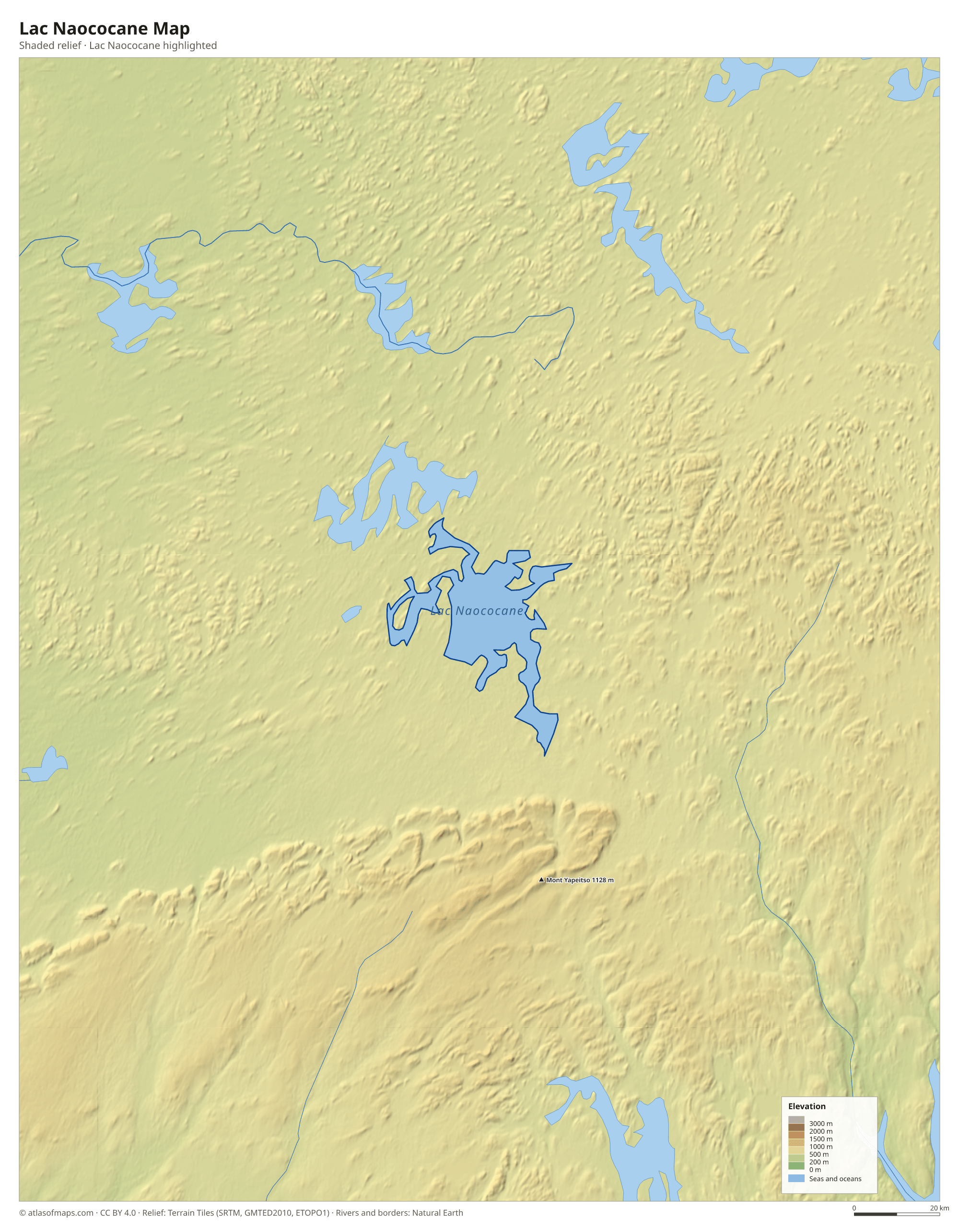 Lac Naococane Map