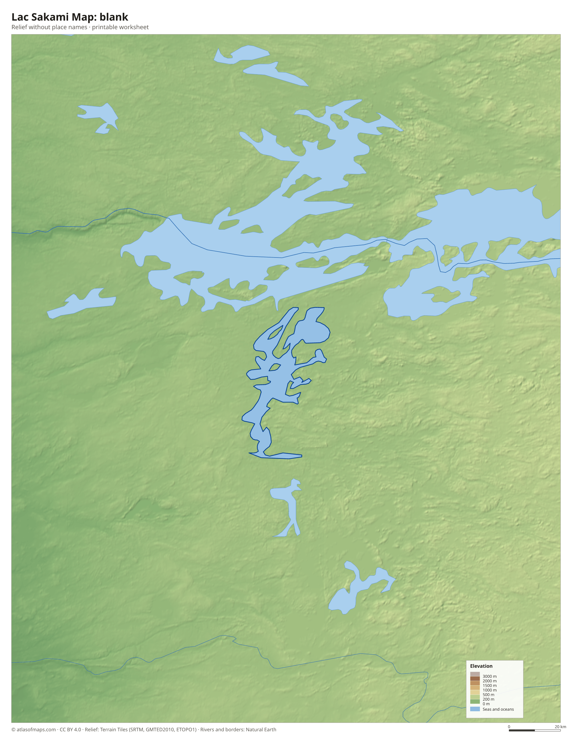 Lac Sakami Map without names