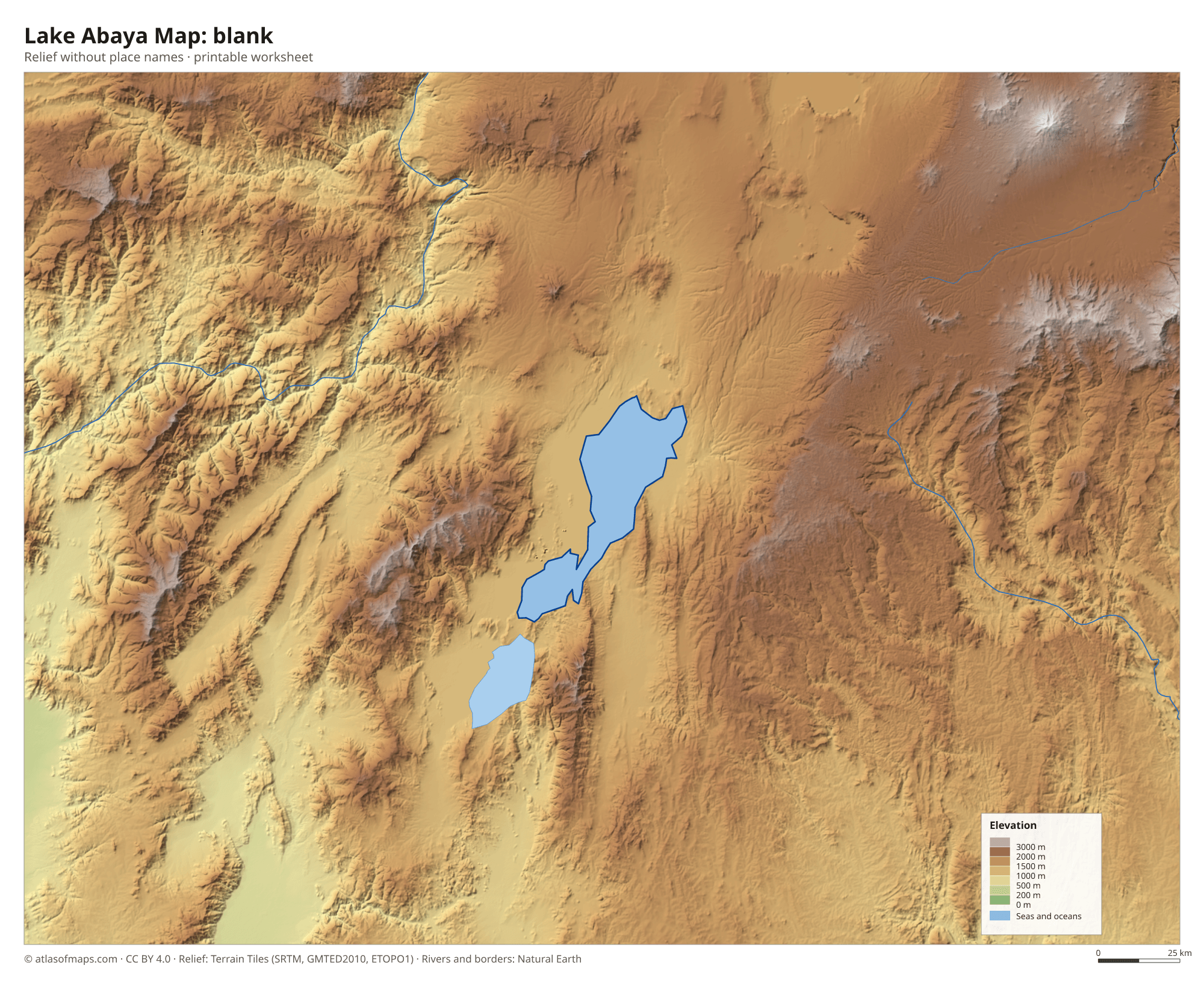 Lake Abaya Map without names