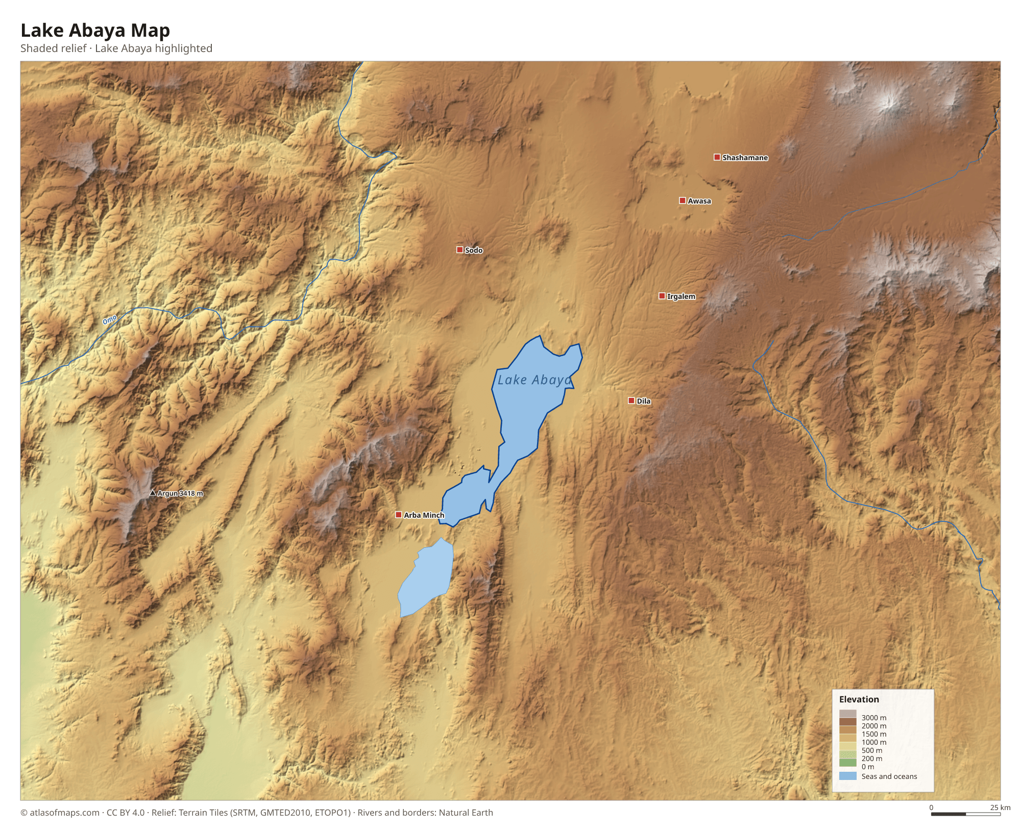 Lake Abaya Map