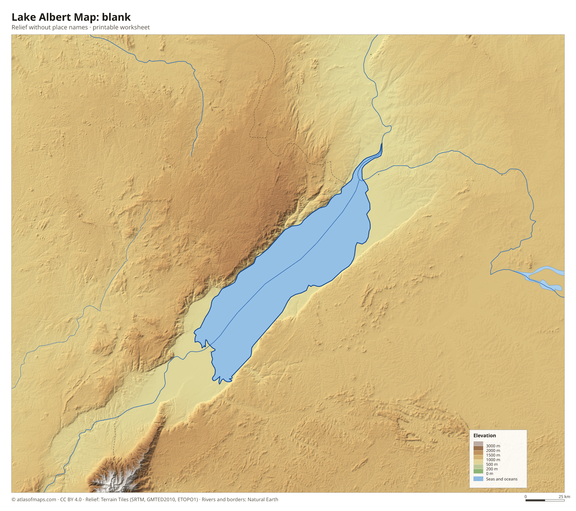 Lake Albert Map without names