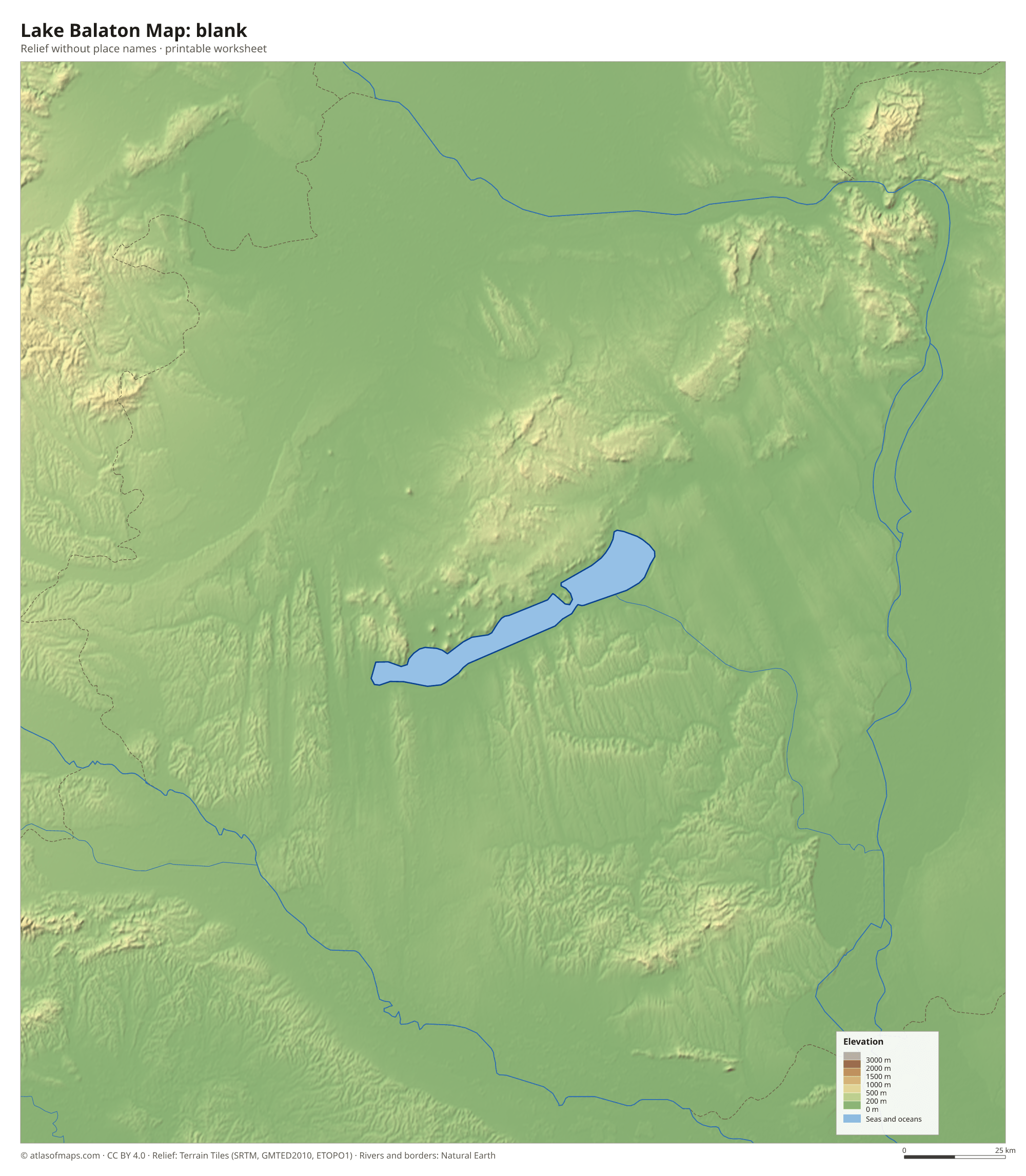 Lake Balaton Map without names