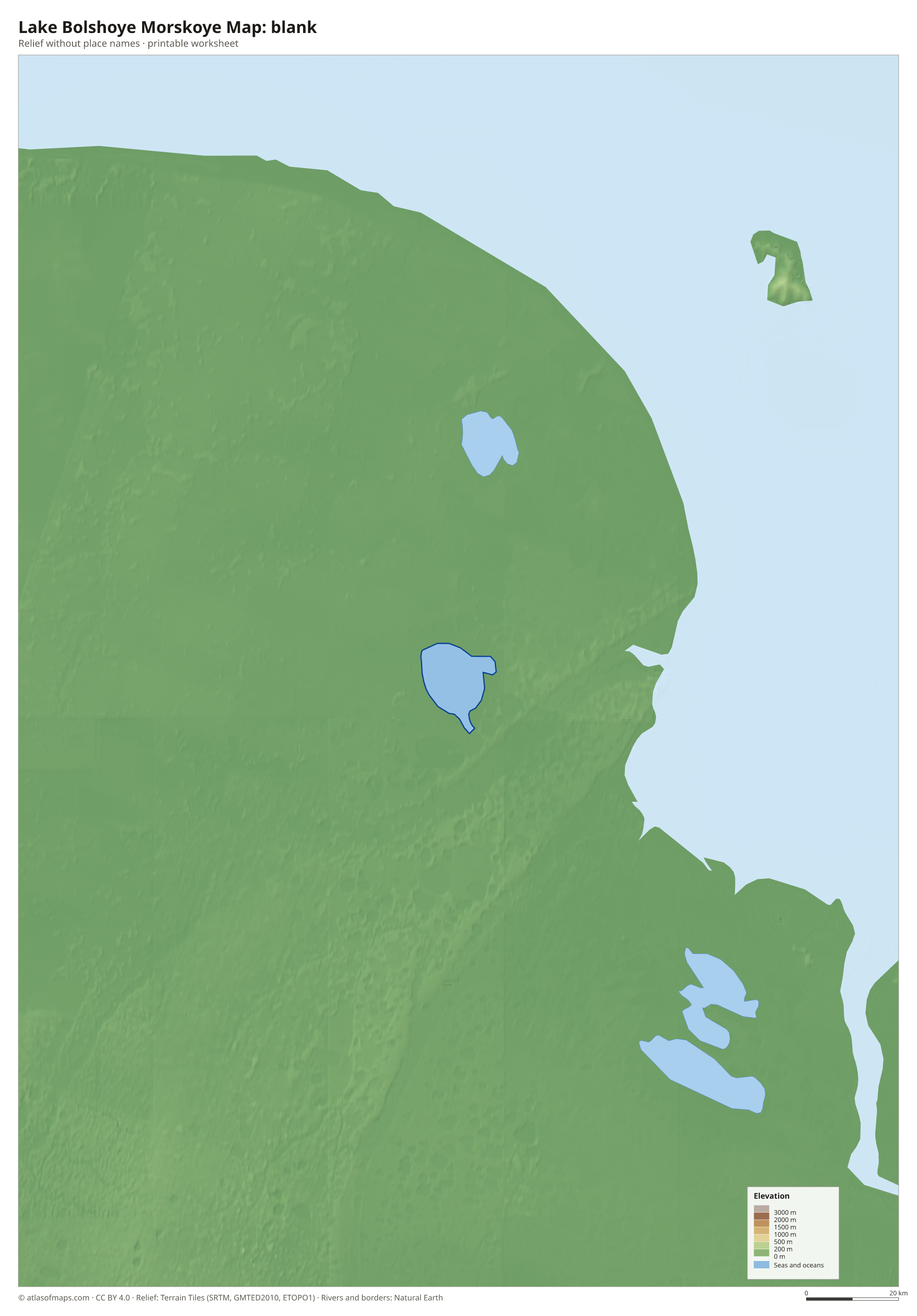 Lake Bolshoye Morskoye Map without names