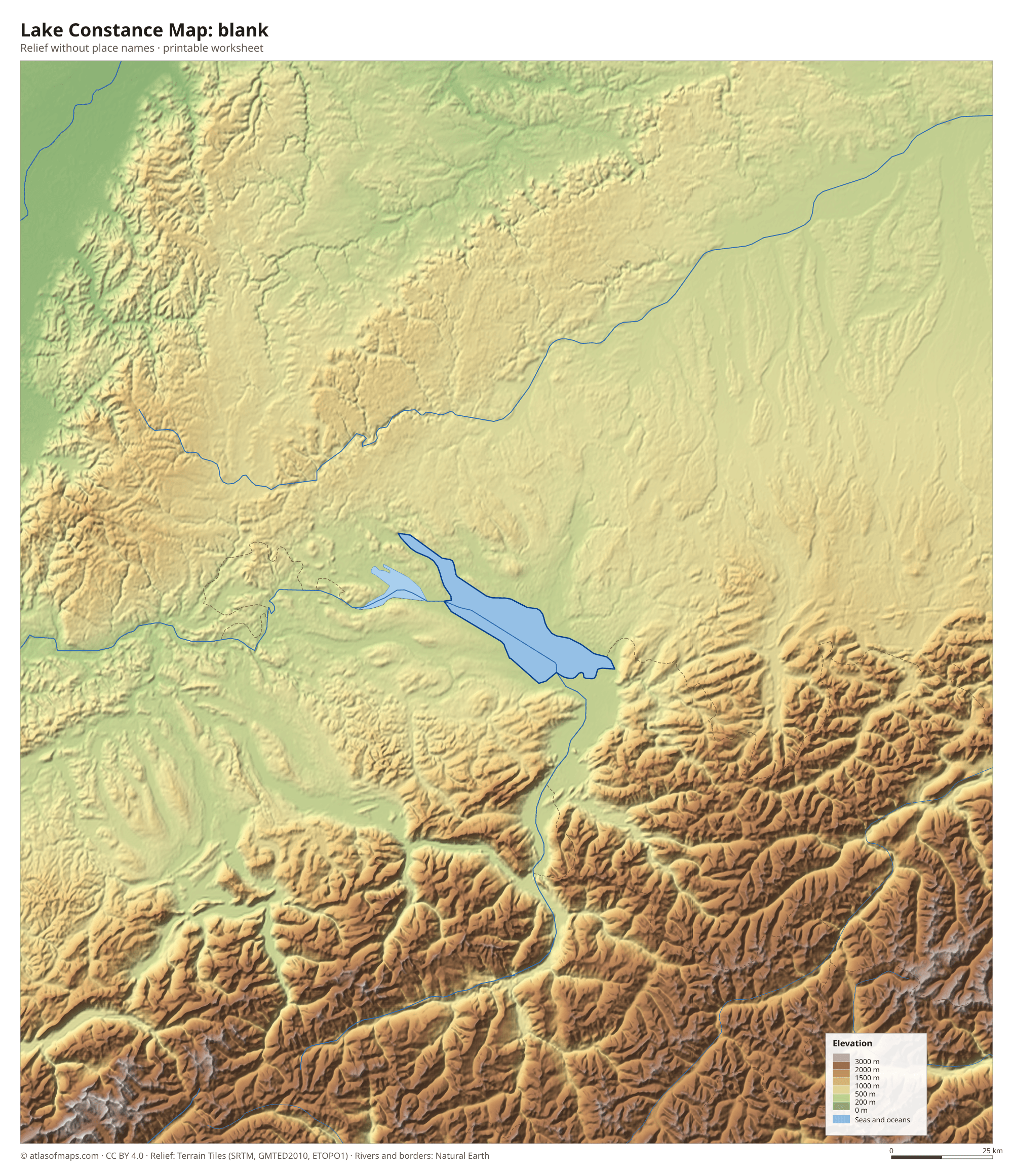 Lake Constance Map without names
