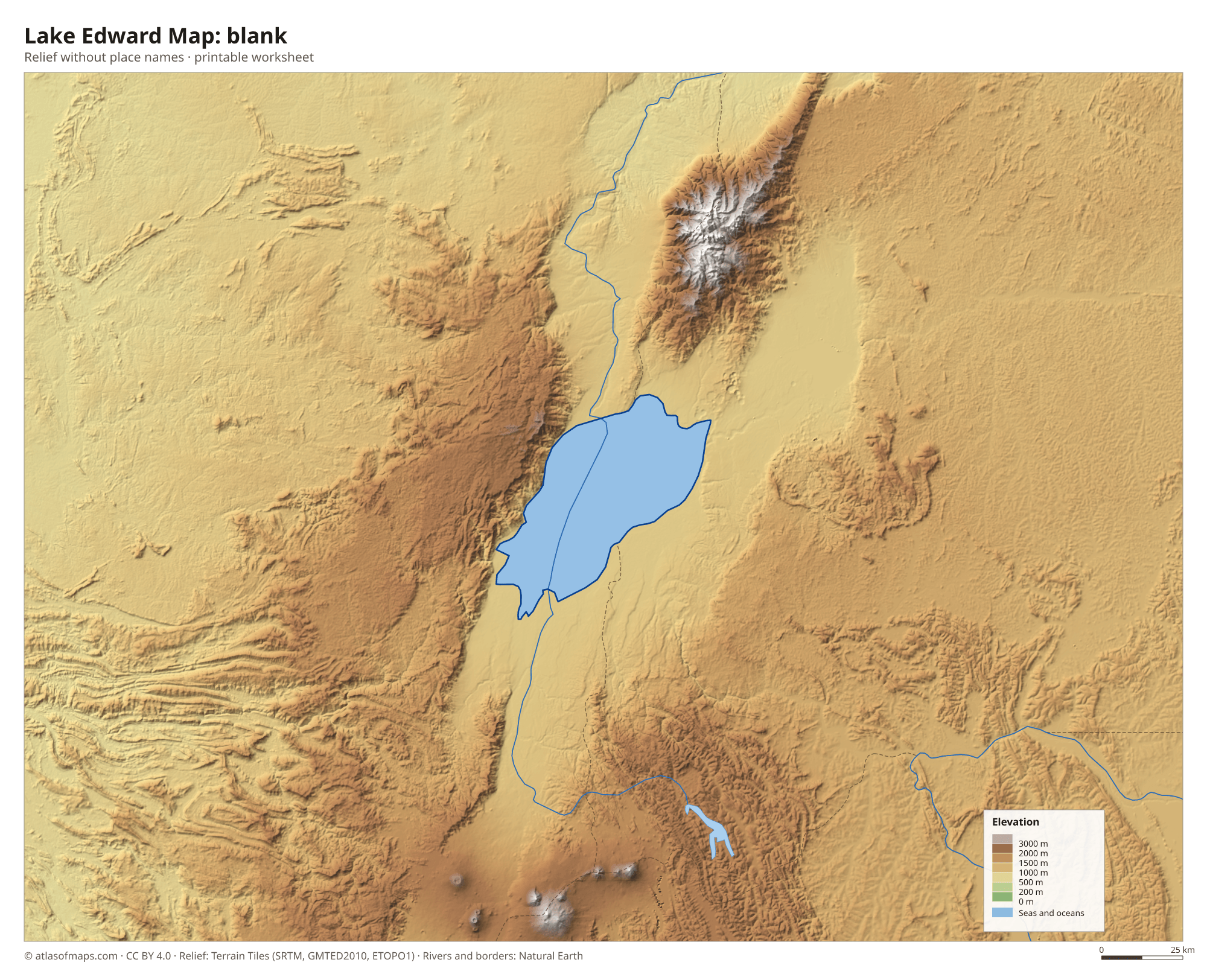 Lake Edward Map without names