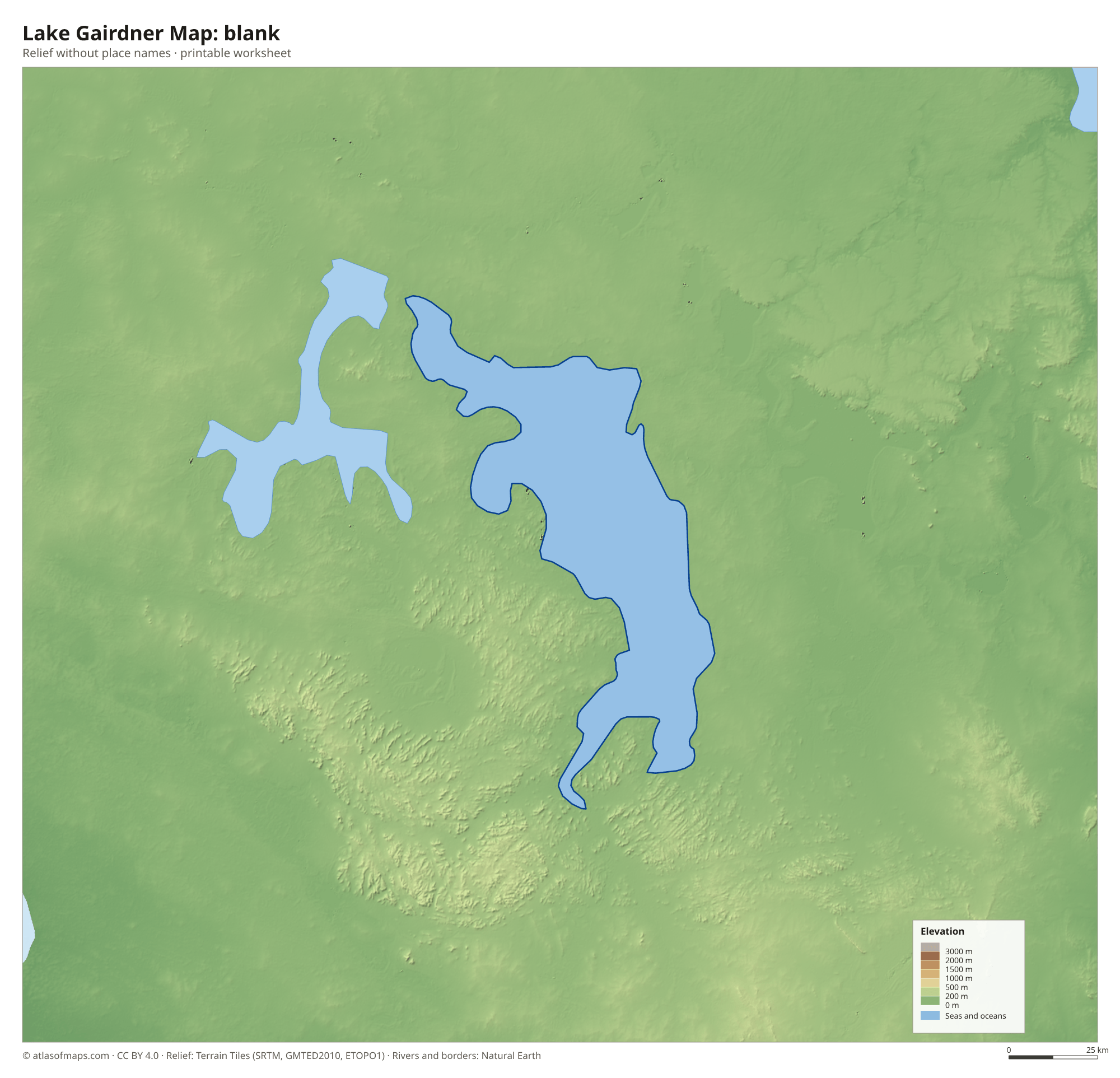 Lake Gairdner Map without names