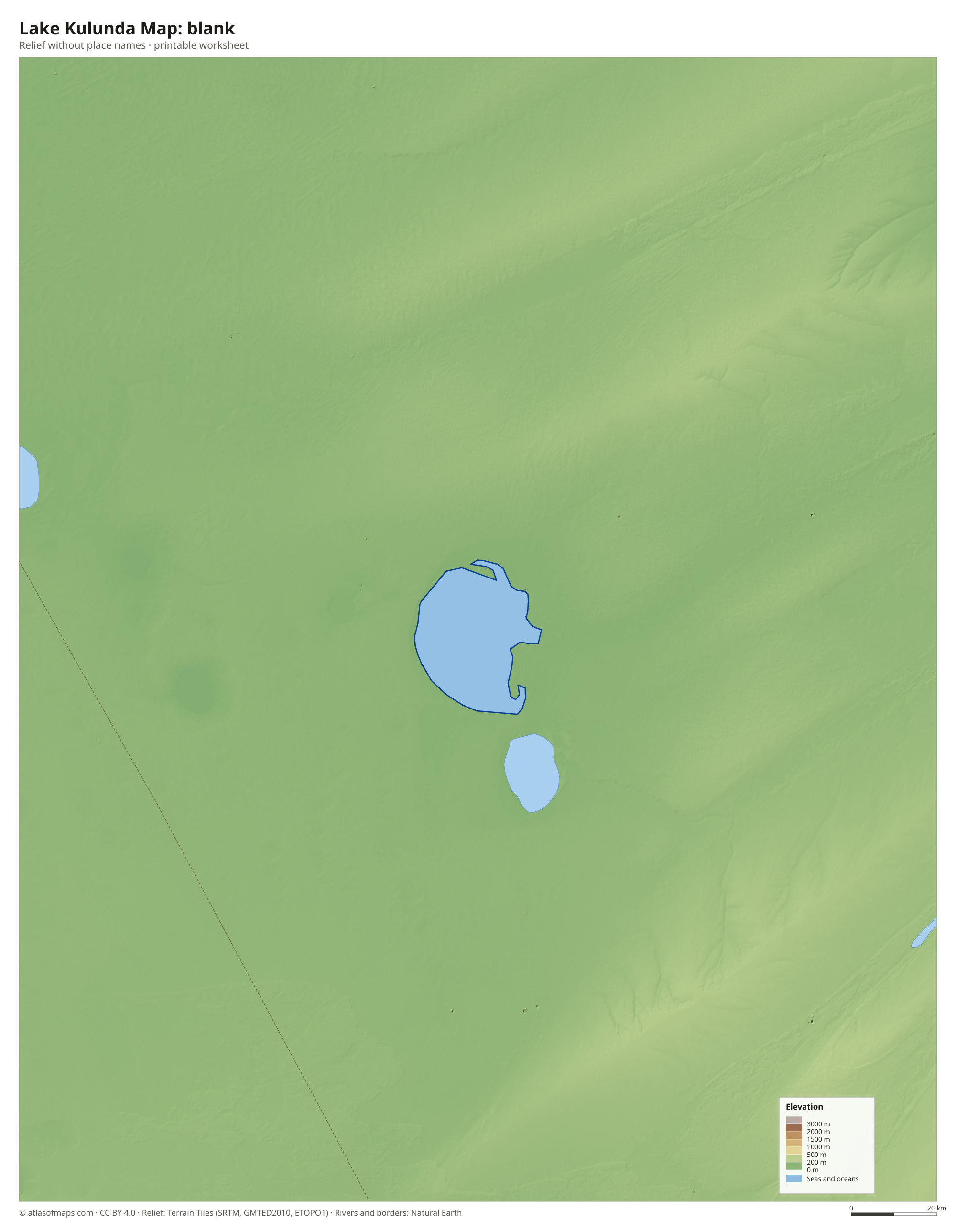 Lake Kulunda Map without names