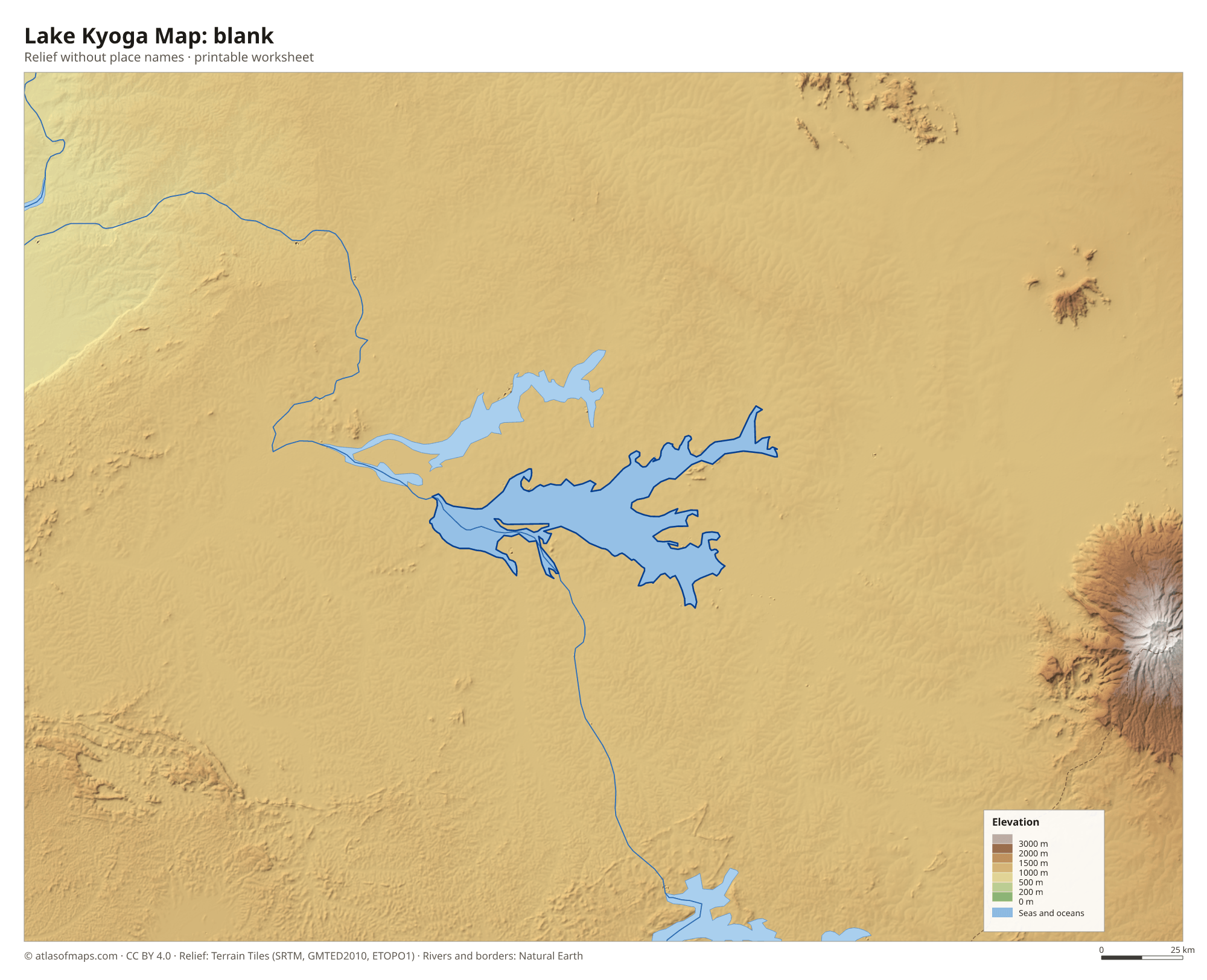 Lake Kyoga Map without names