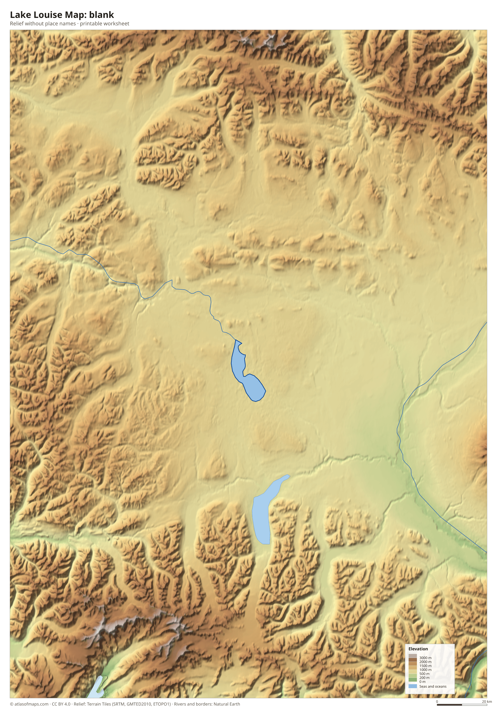 Lake Louise Map without names