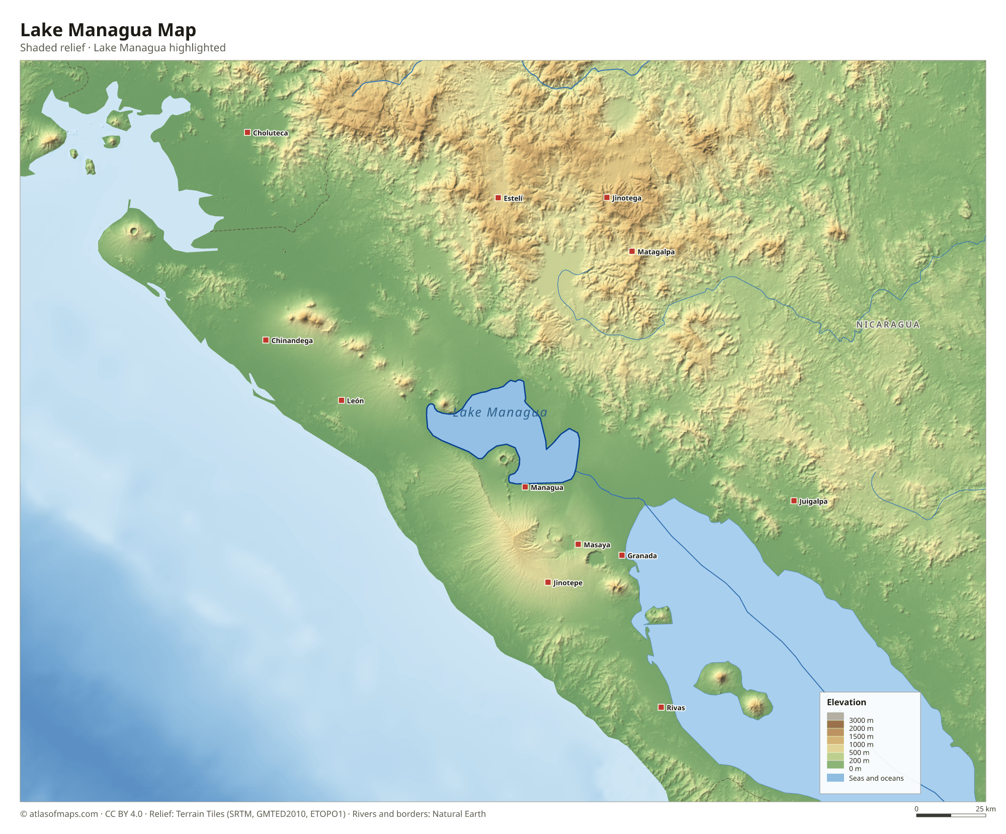 Lake Managua Map