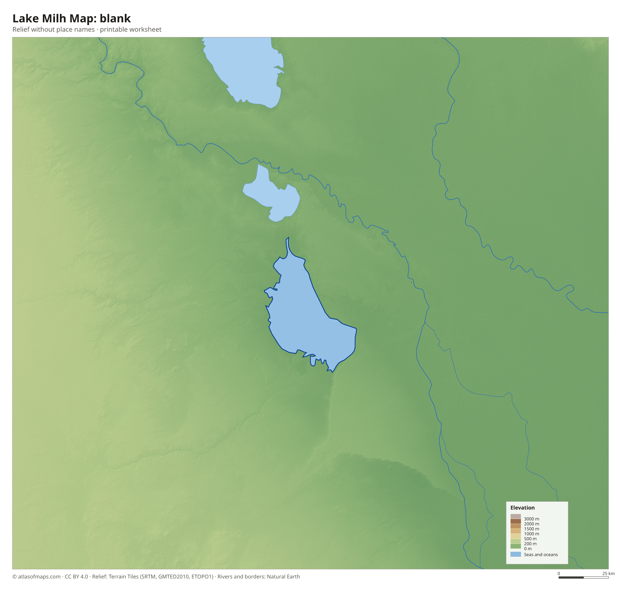 Lake Milh Map without names