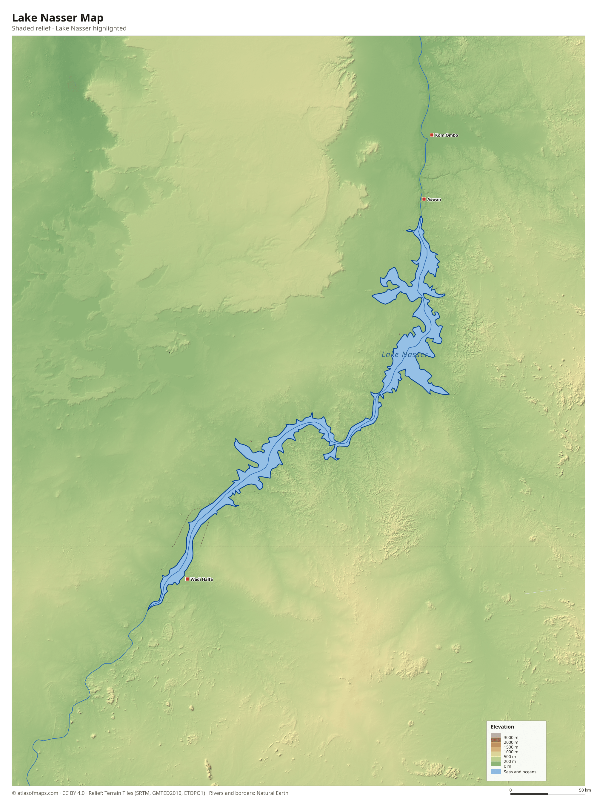 Lake Nasser Map