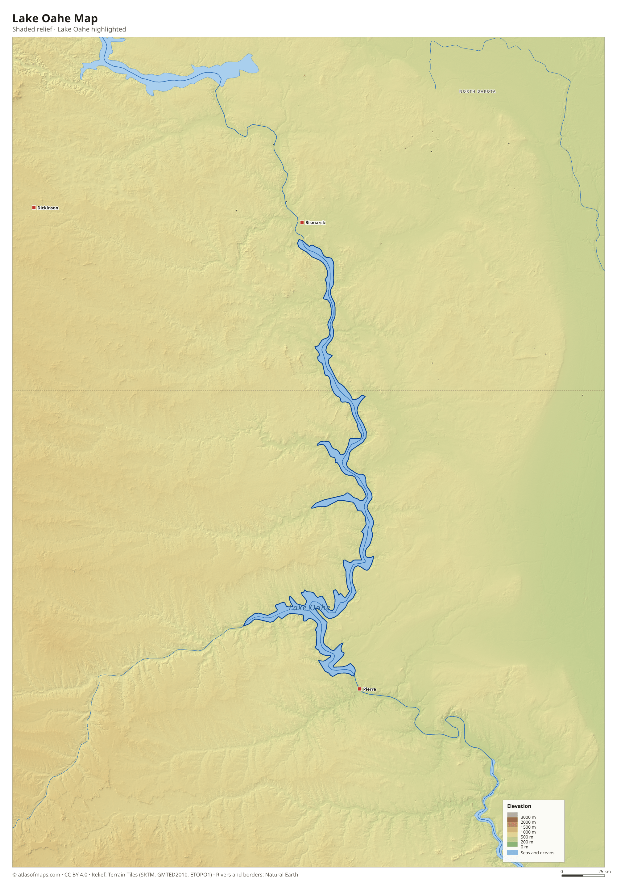 Lake Oahe Map
