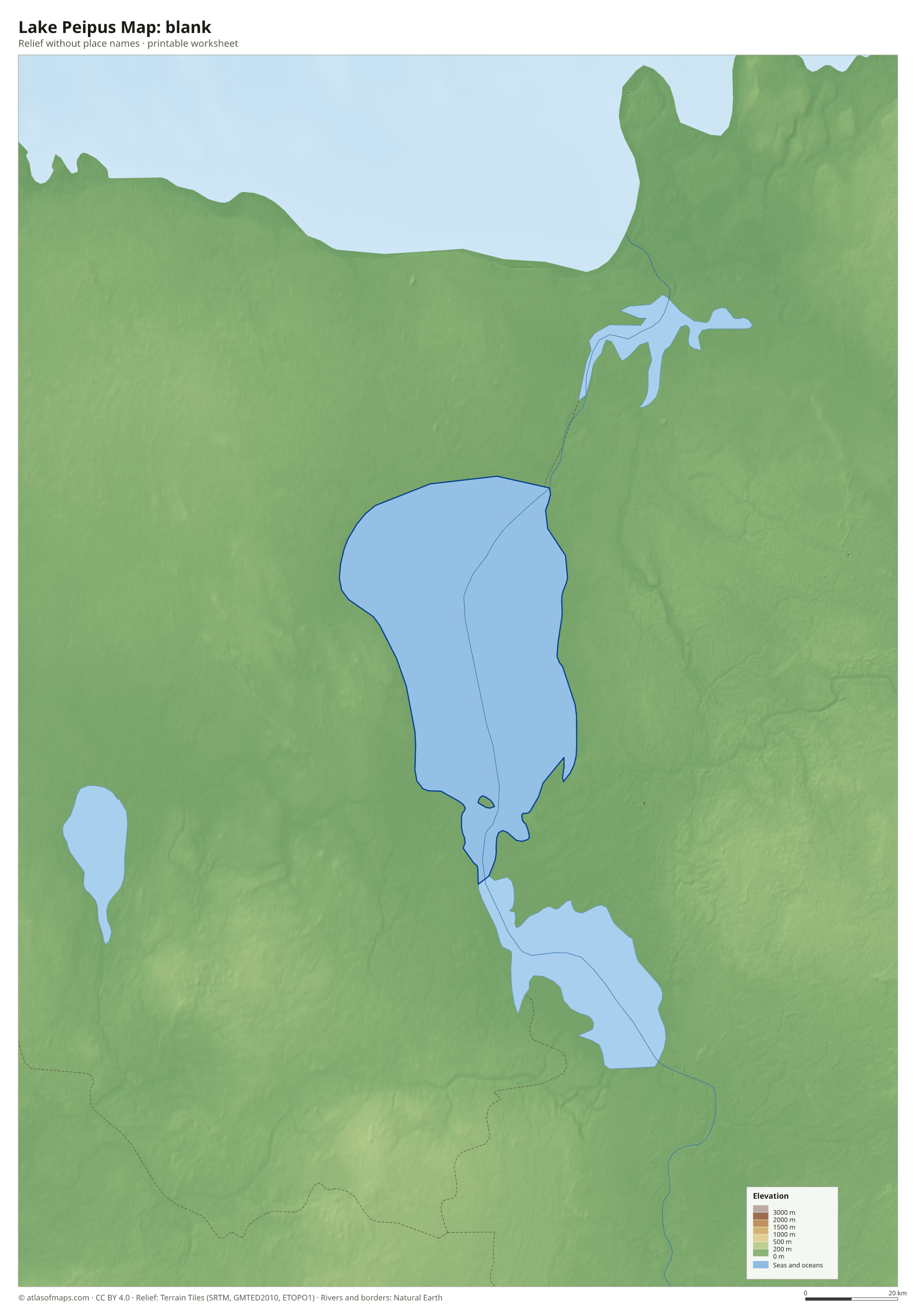 Lake Peipus Map without names