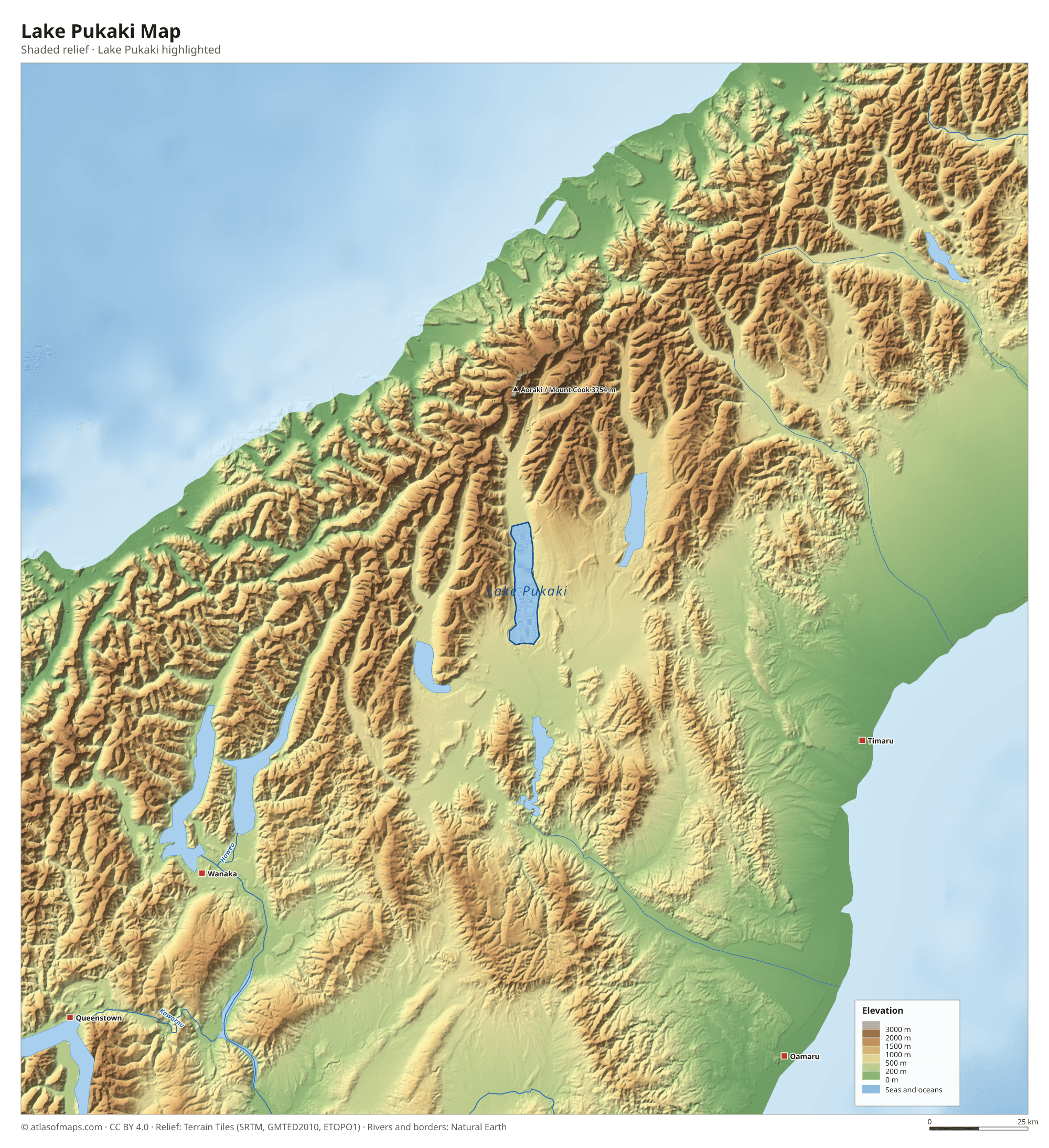 Lake Pukaki Map