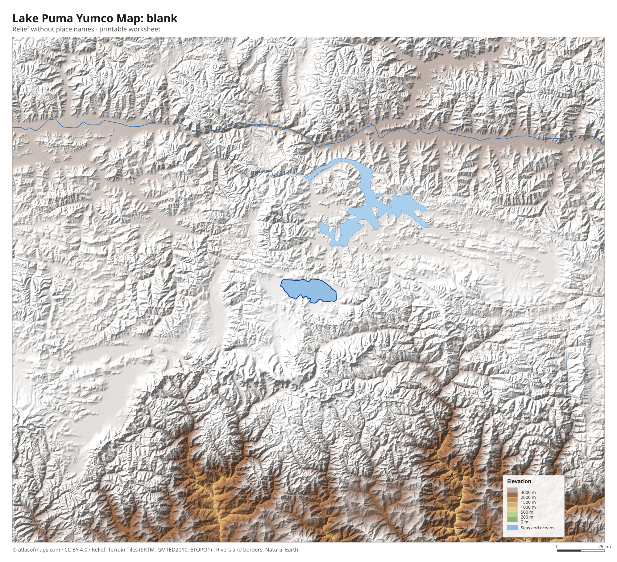 Lake Puma Yumco Map without names