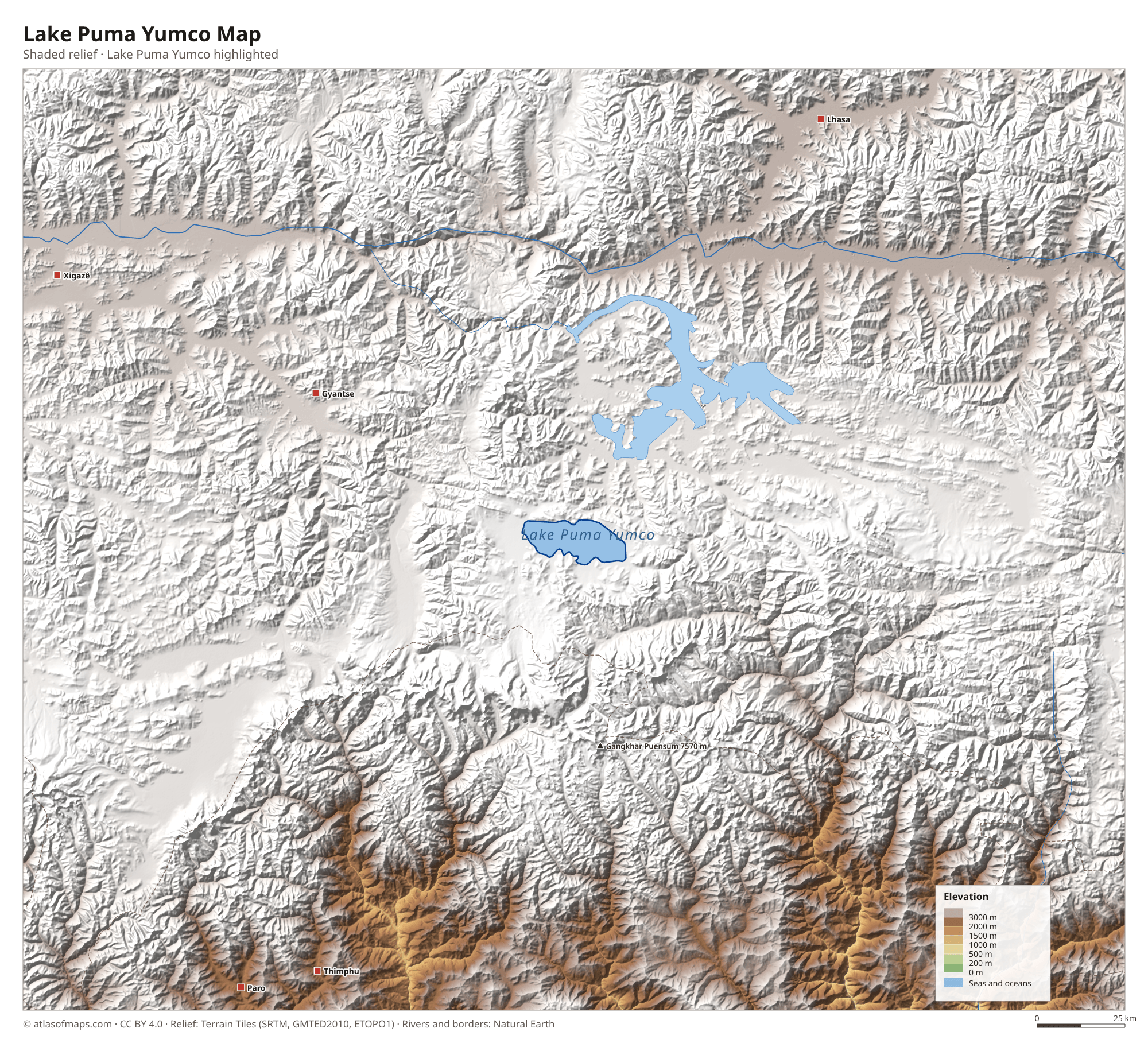Lake Puma Yumco Map