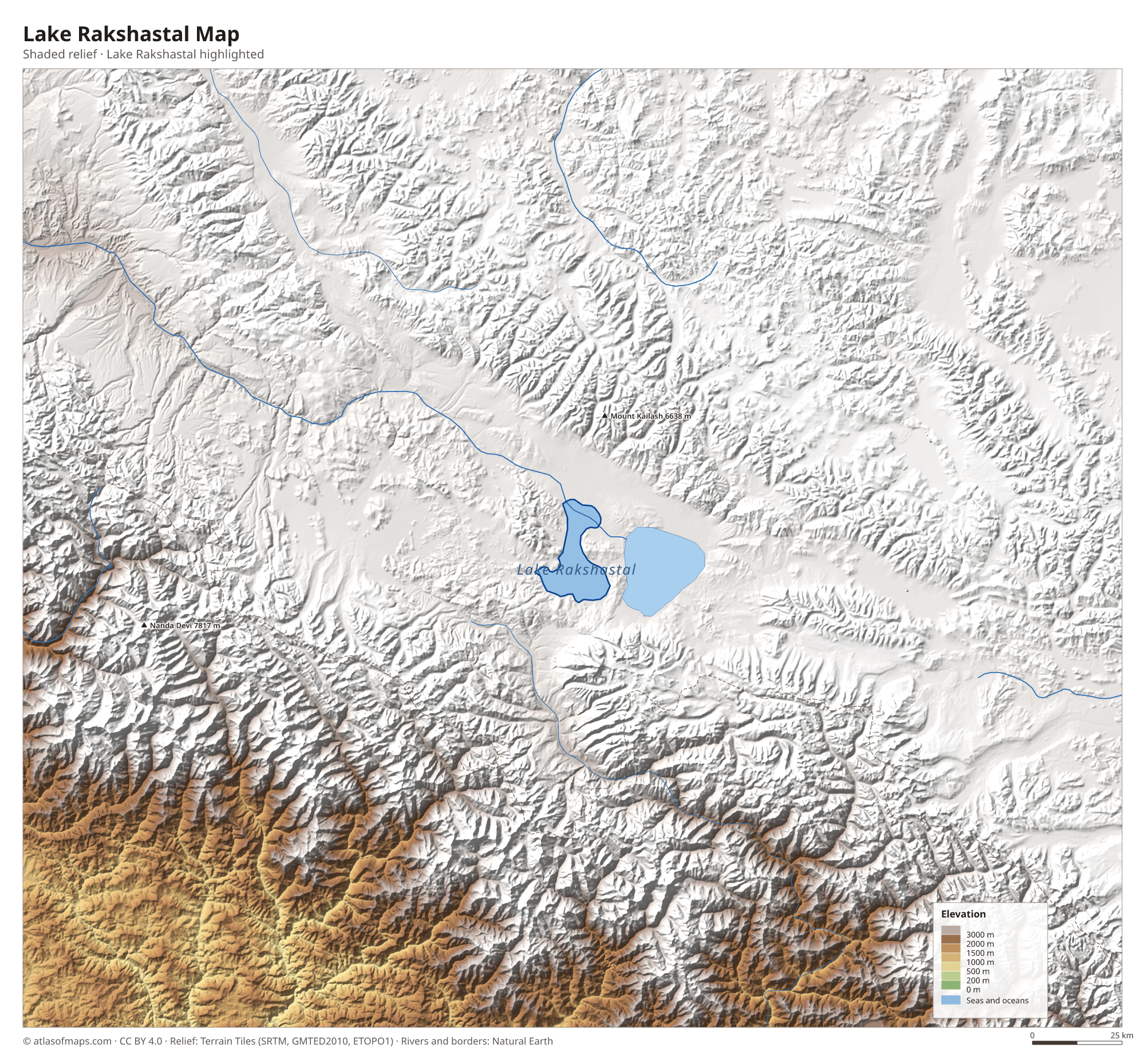 Lake Rakshastal Map