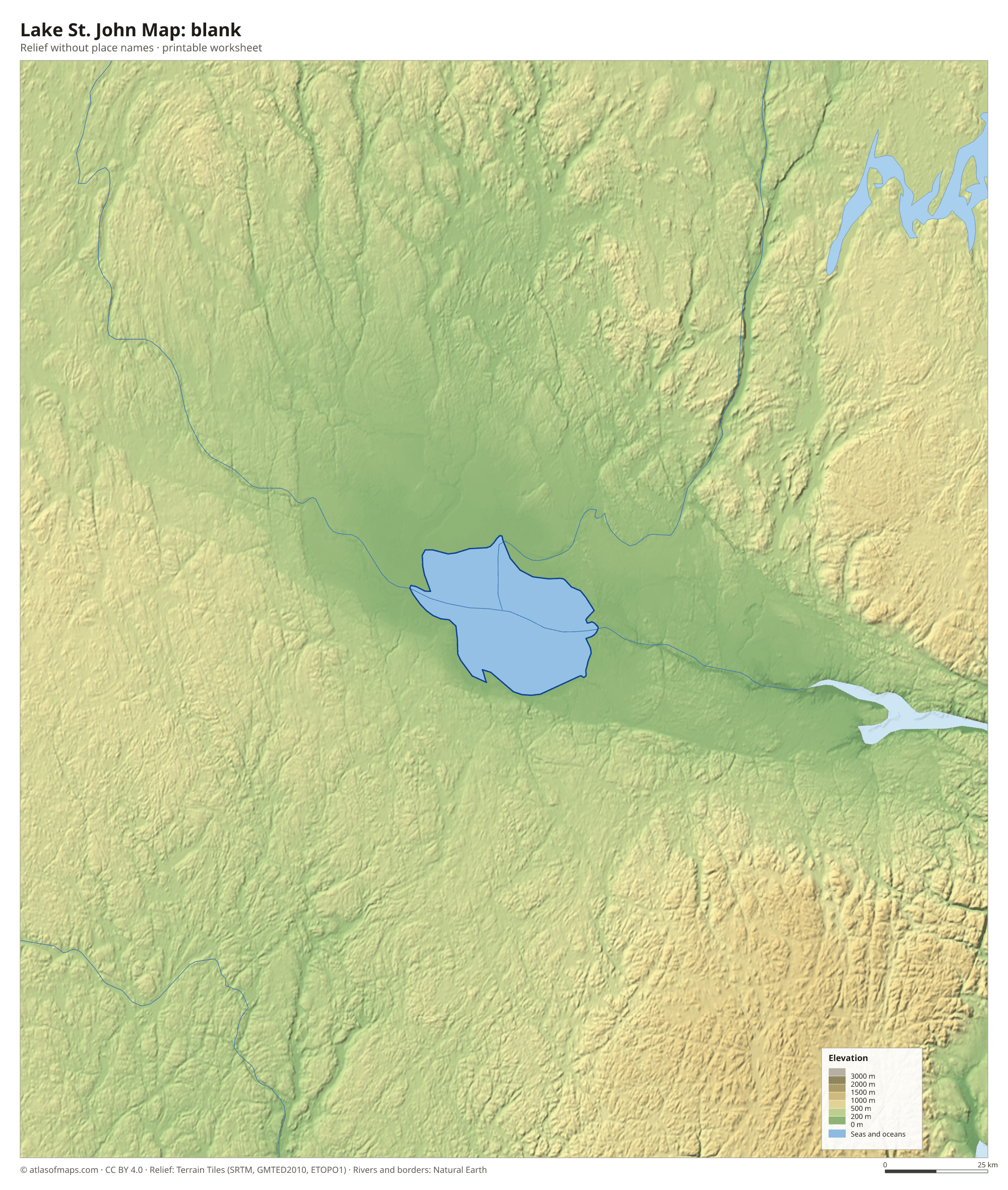 Lake St. John Map without names