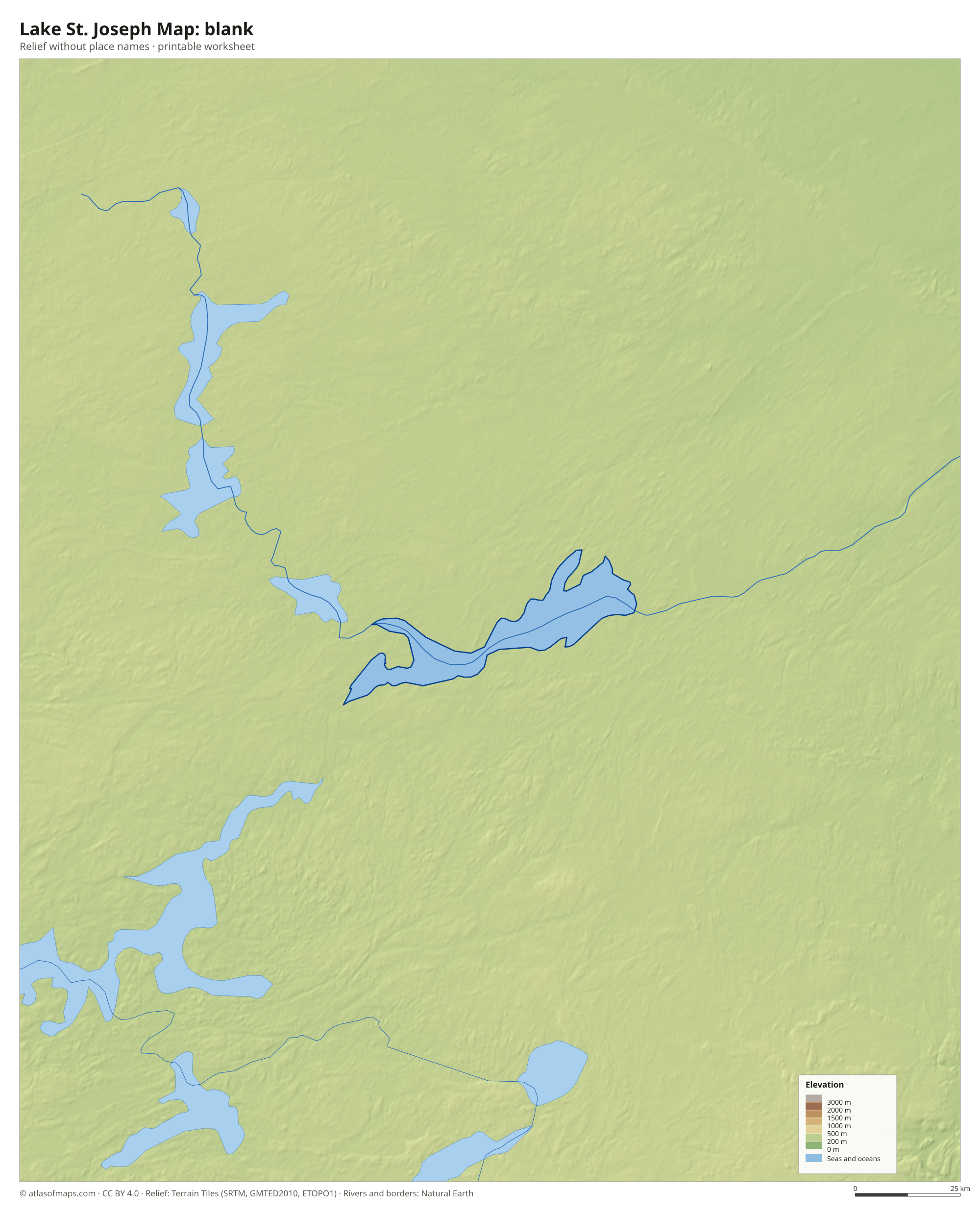 Lake St. Joseph Map without names
