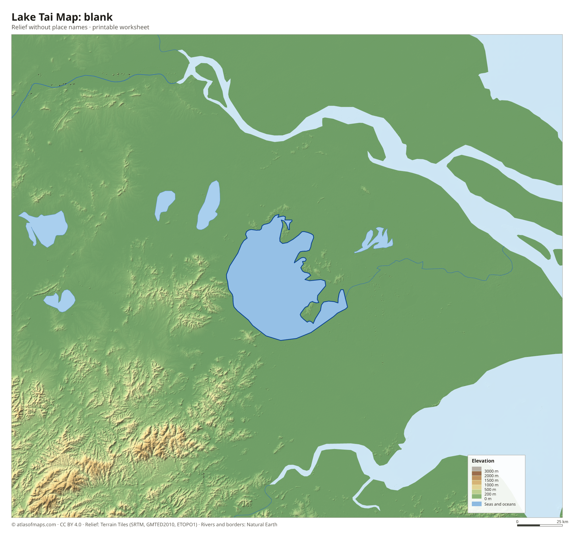 Lake Tai Map without names
