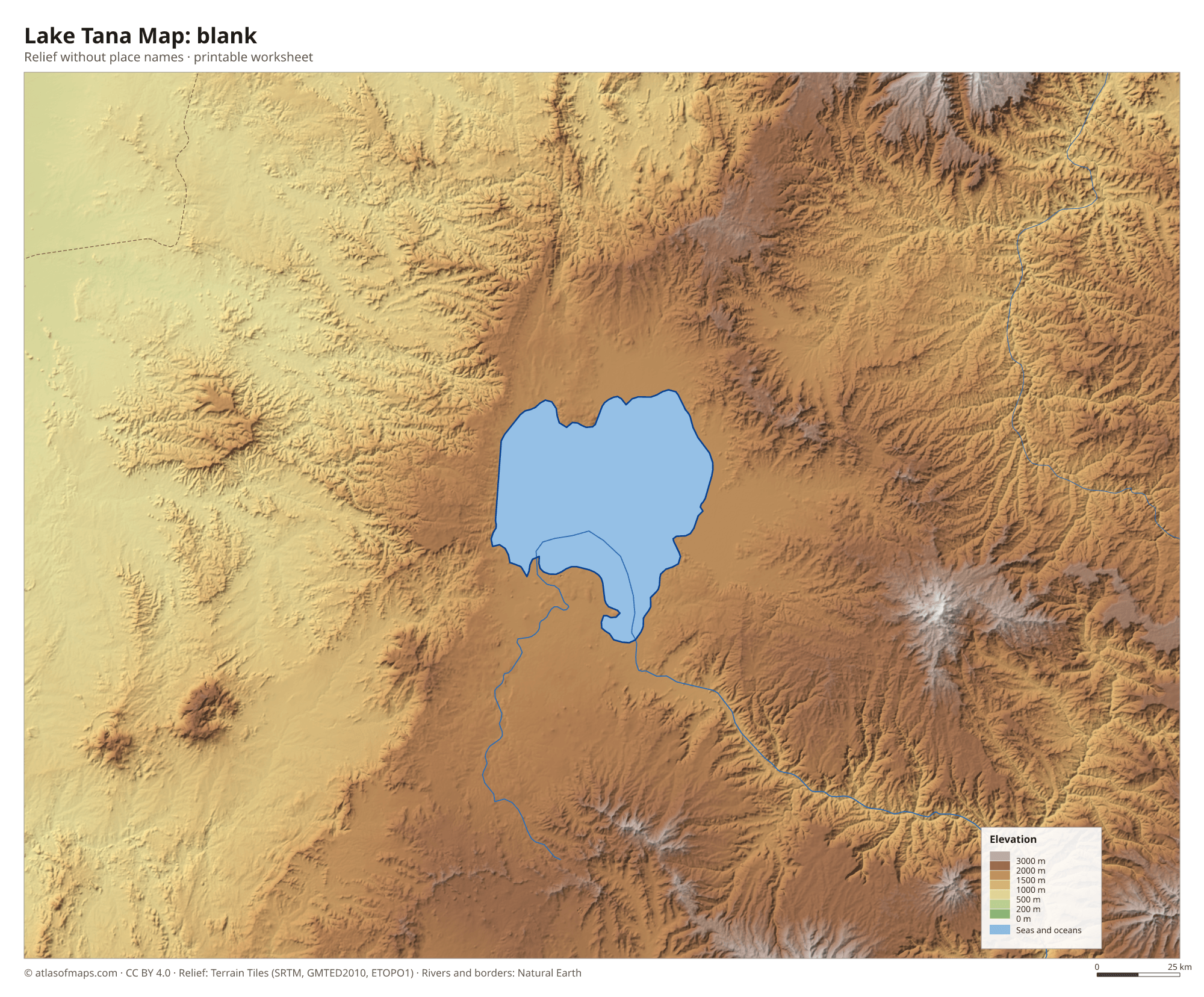 Lake Tana Map without names
