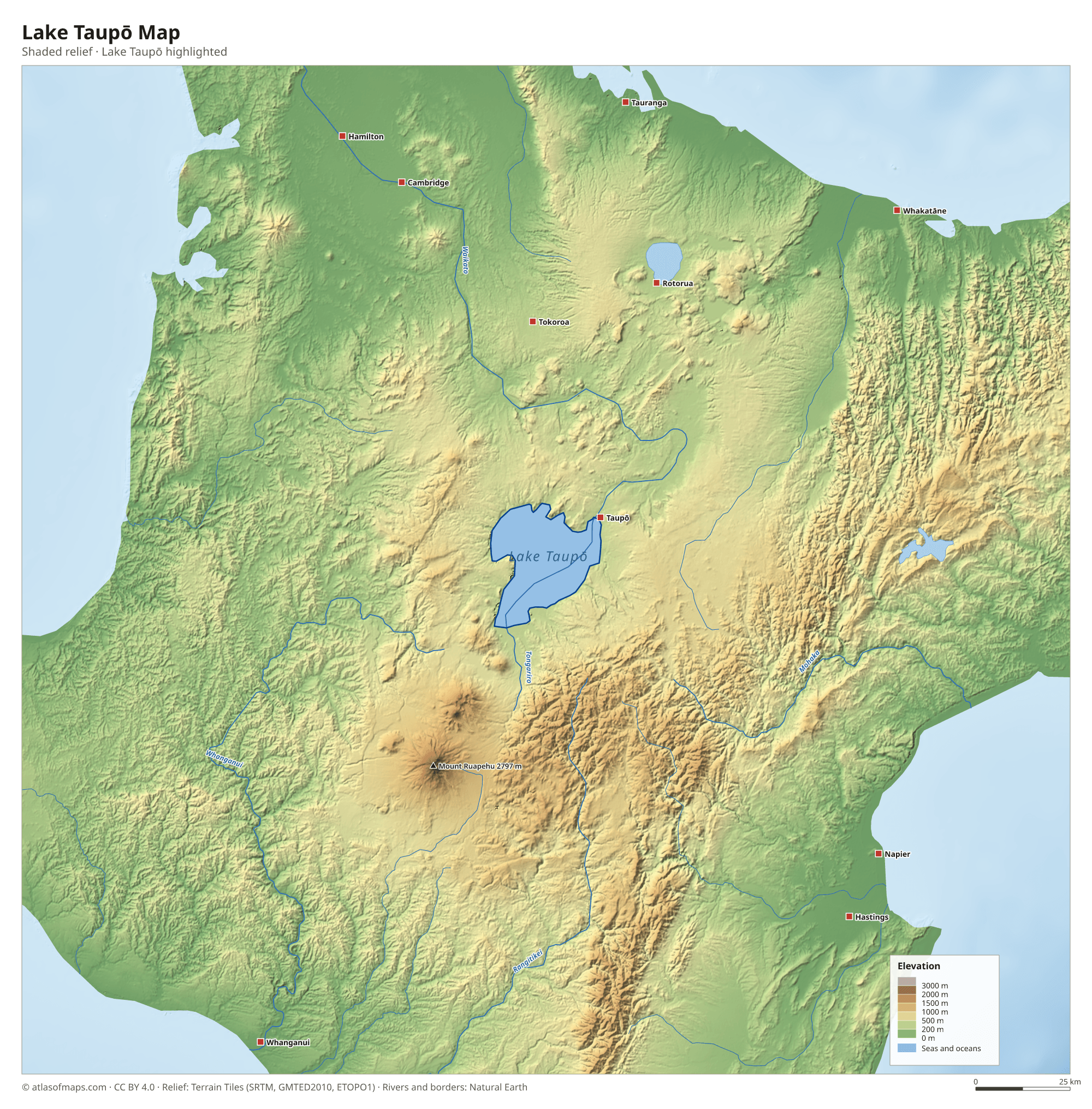 Lake Taupō Map