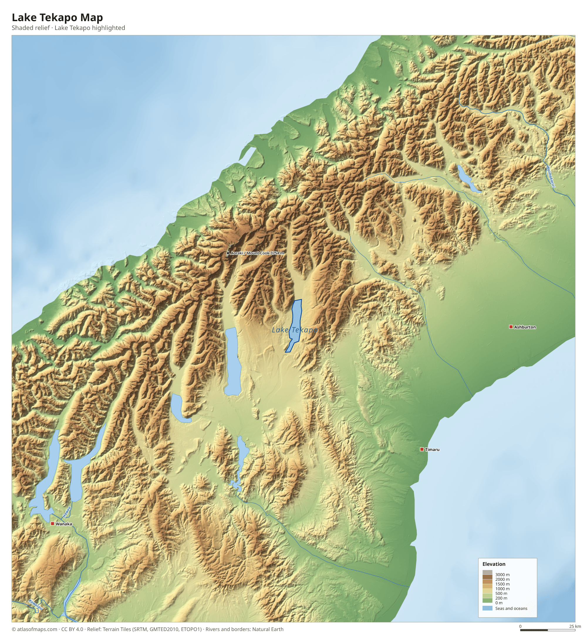 Lake Tekapo Map