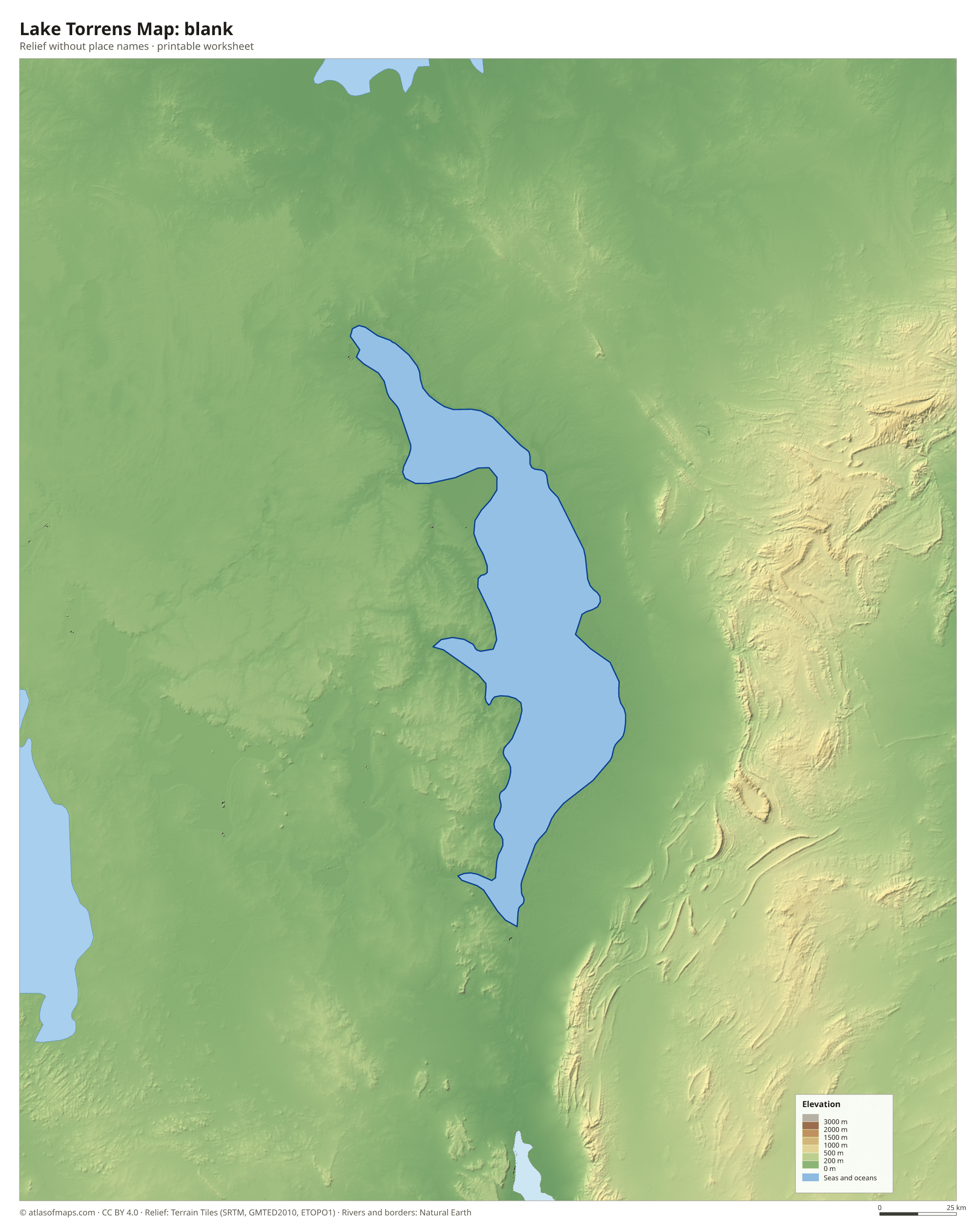 Lake Torrens Map without names
