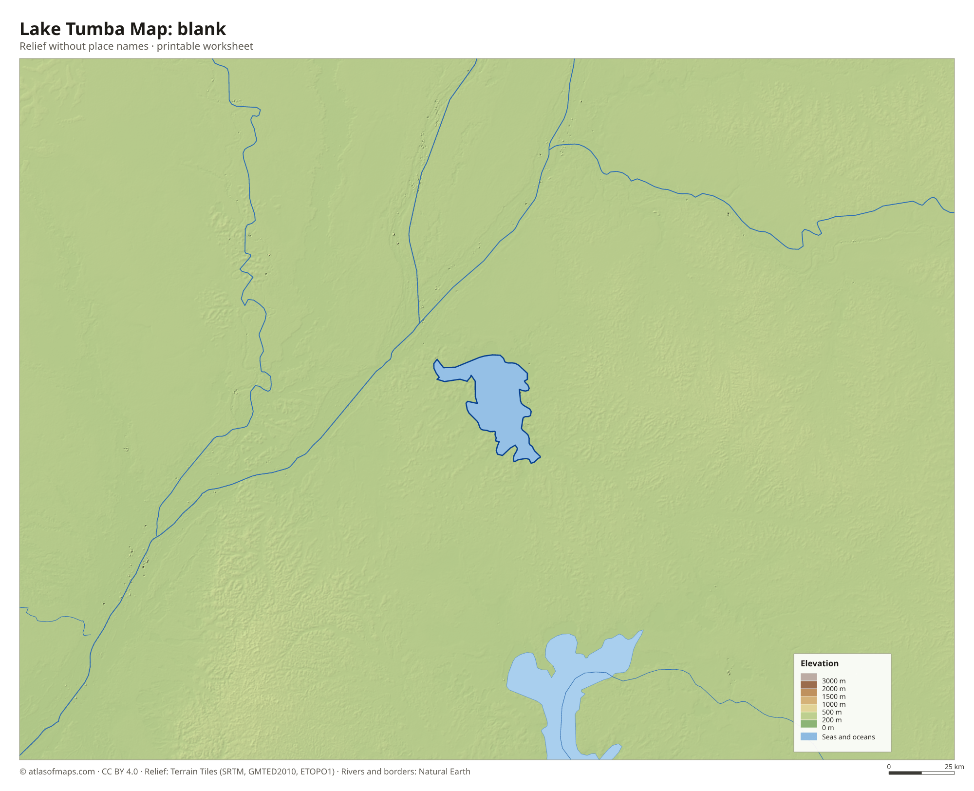 Lake Tumba Map without names