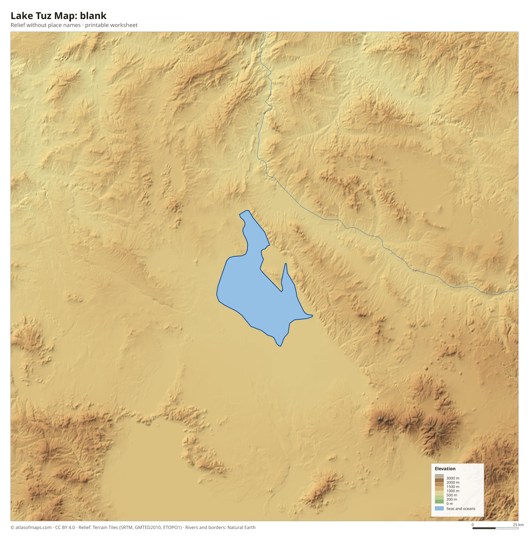 Lake Tuz Map without names
