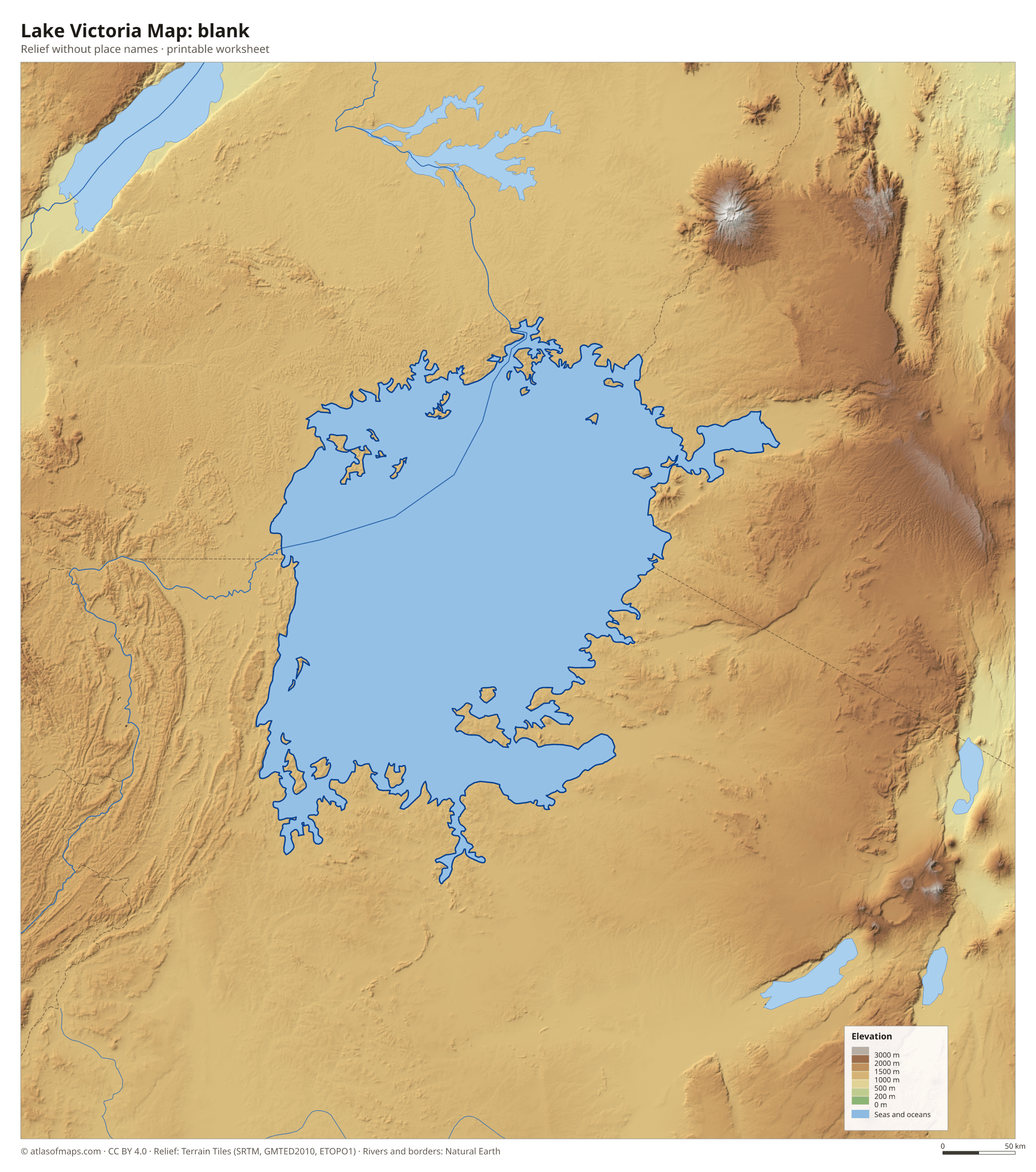 Lake Victoria Map without names