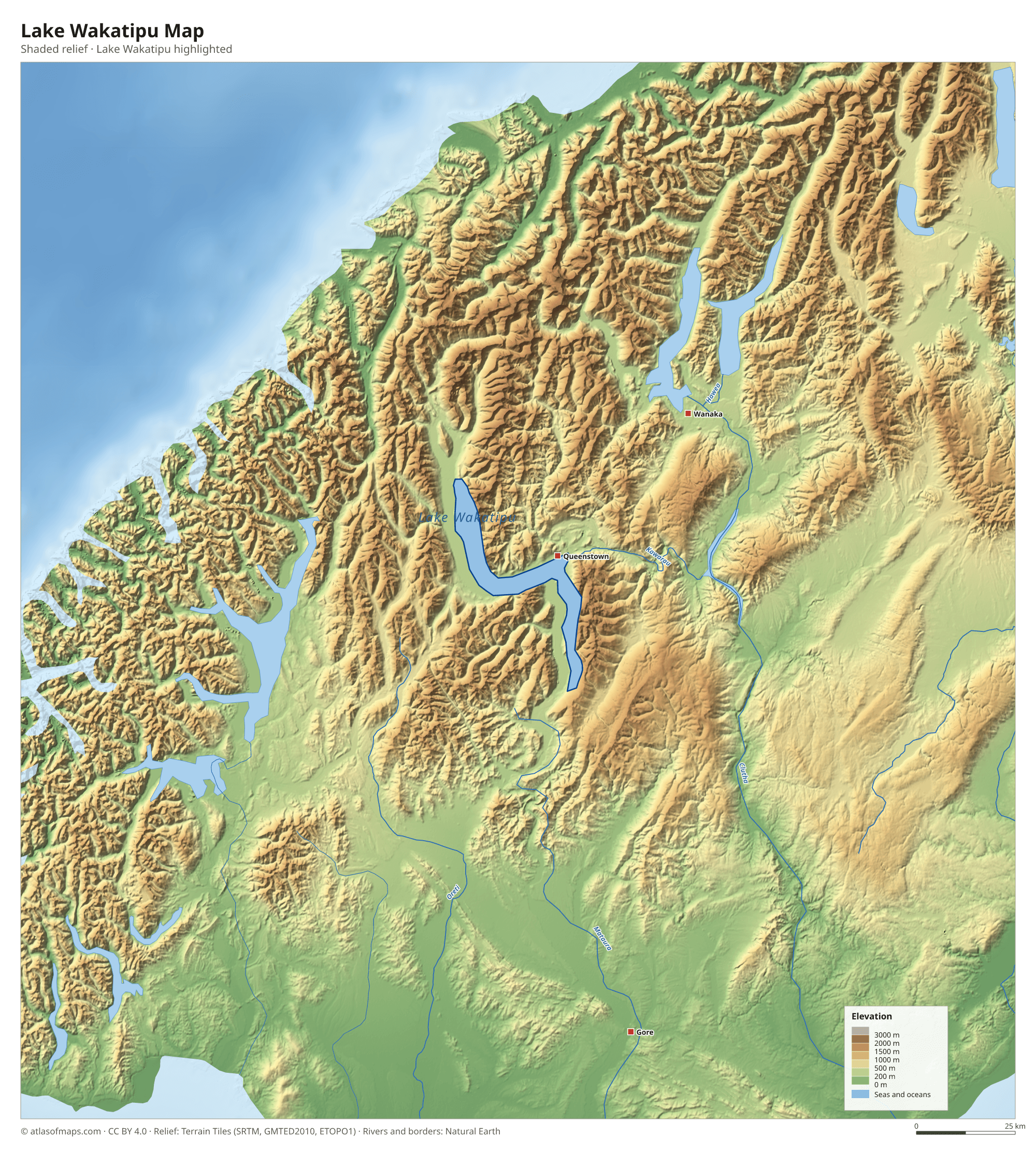 Lake Wakatipu Map