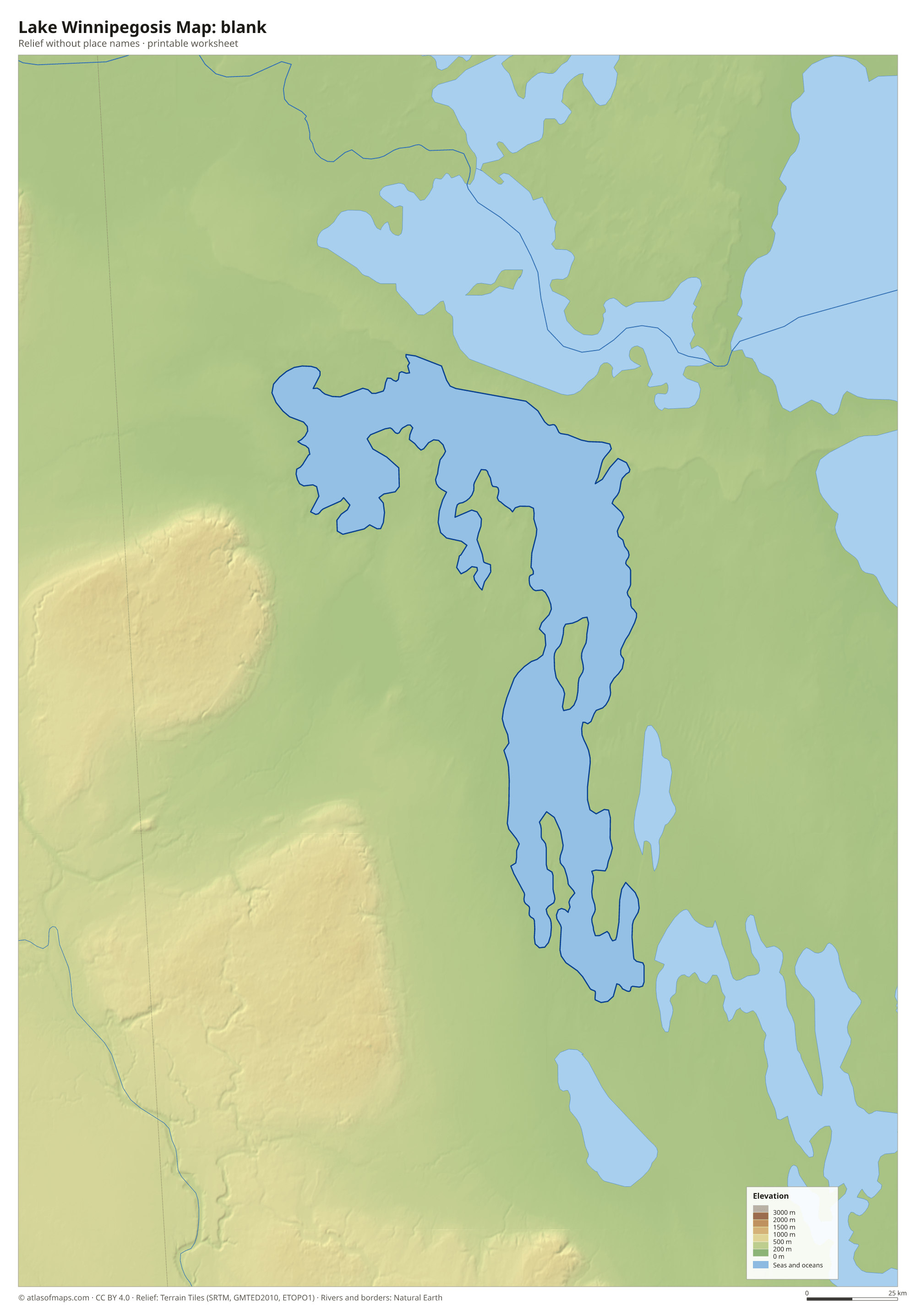 Lake Winnipegosis Map without names