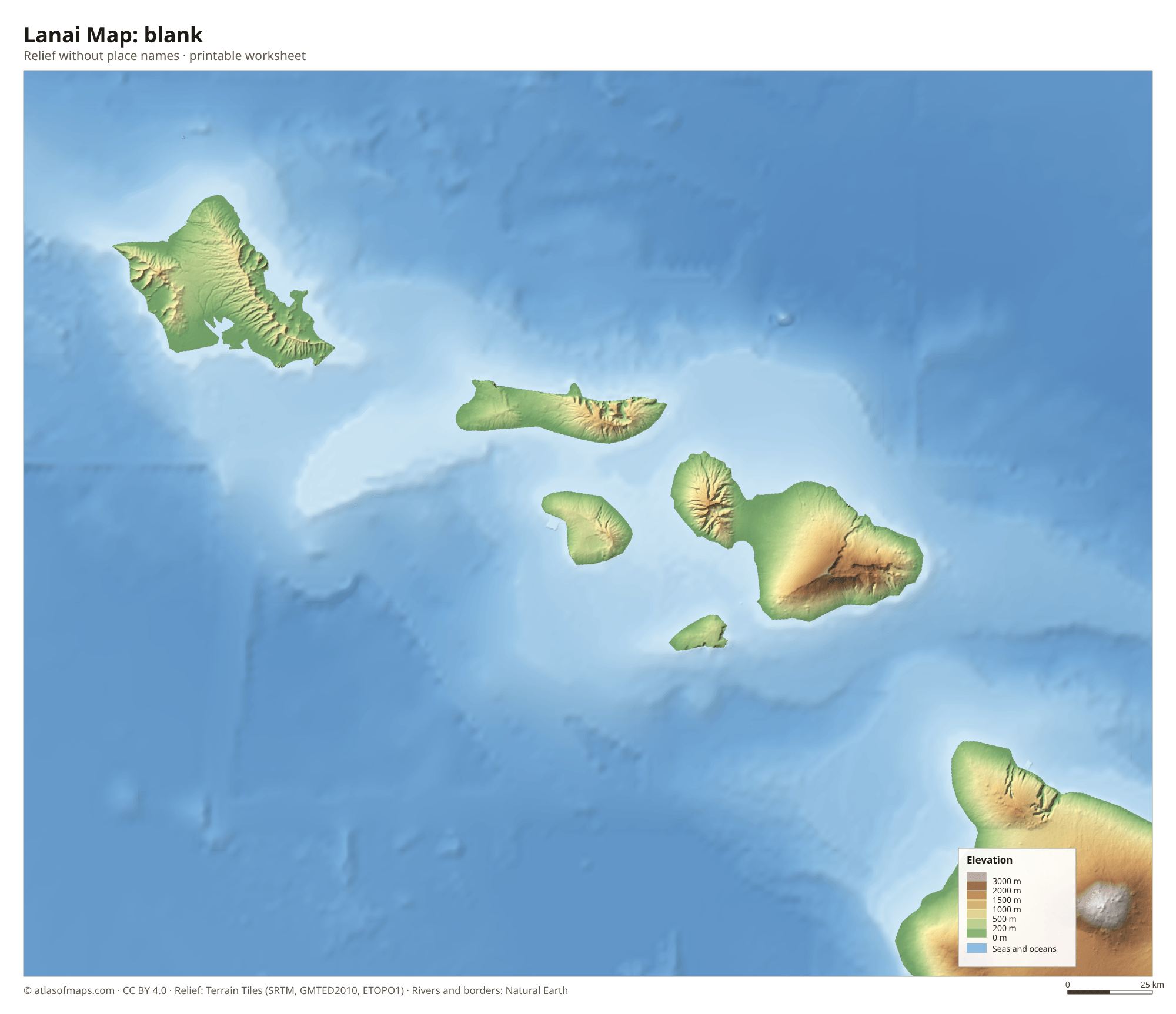 Lanai Map without names