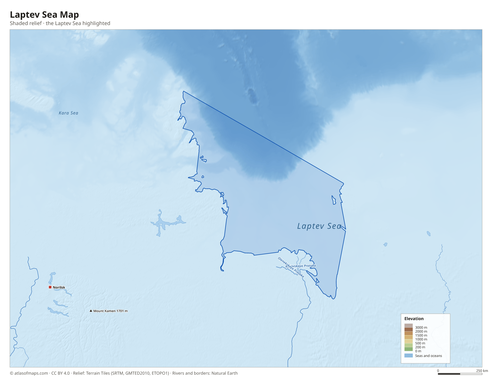 Laptev Sea Map