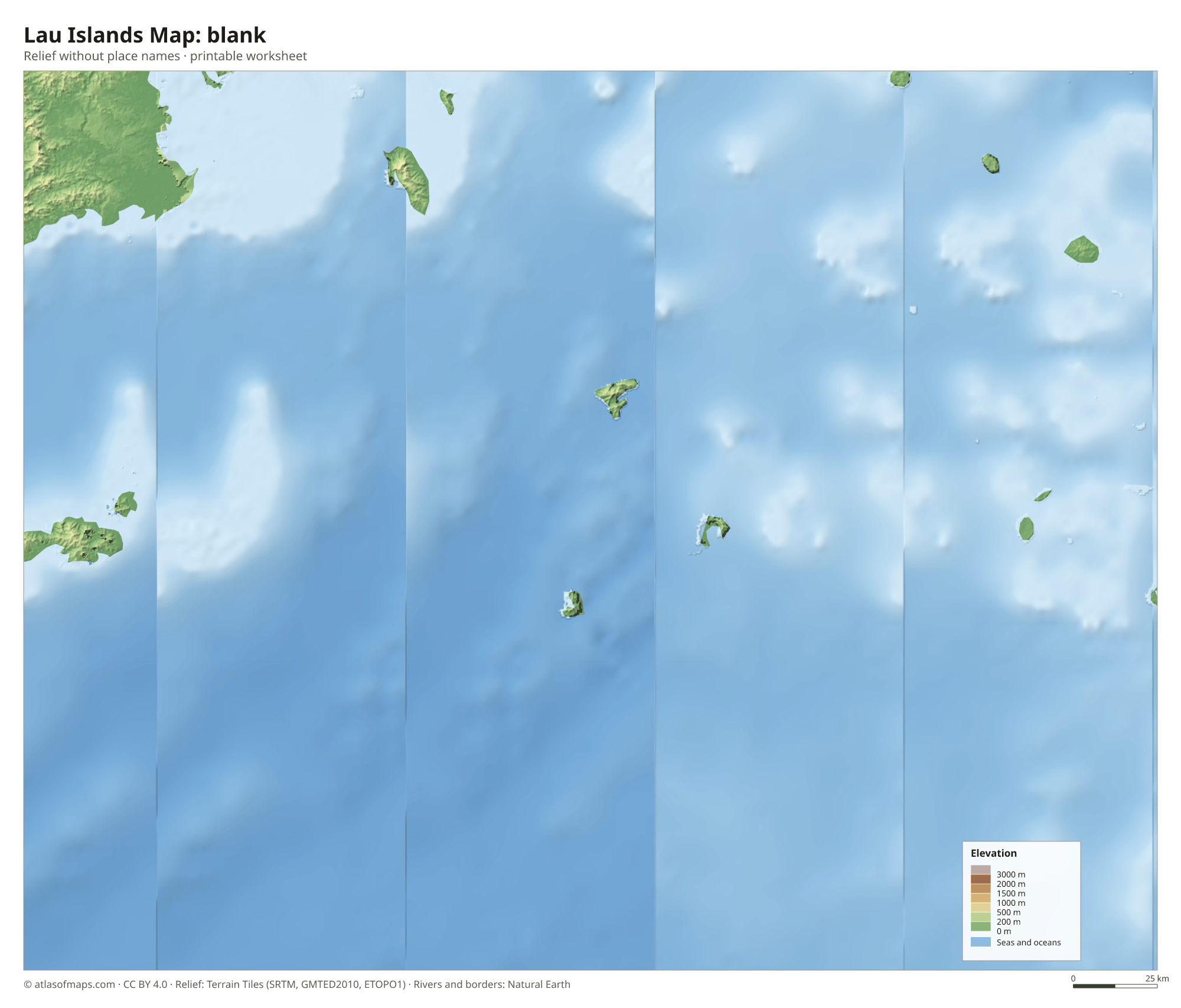 Lau Islands Map without names