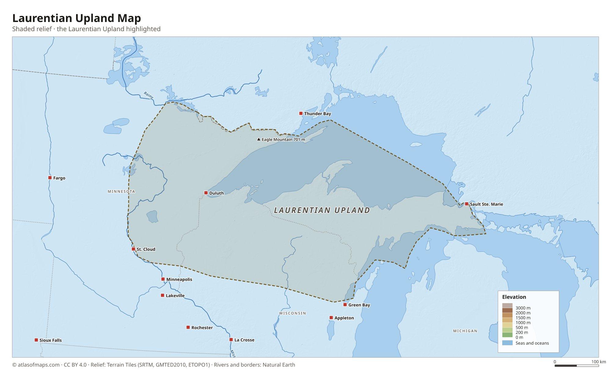 Laurentian Upland Map