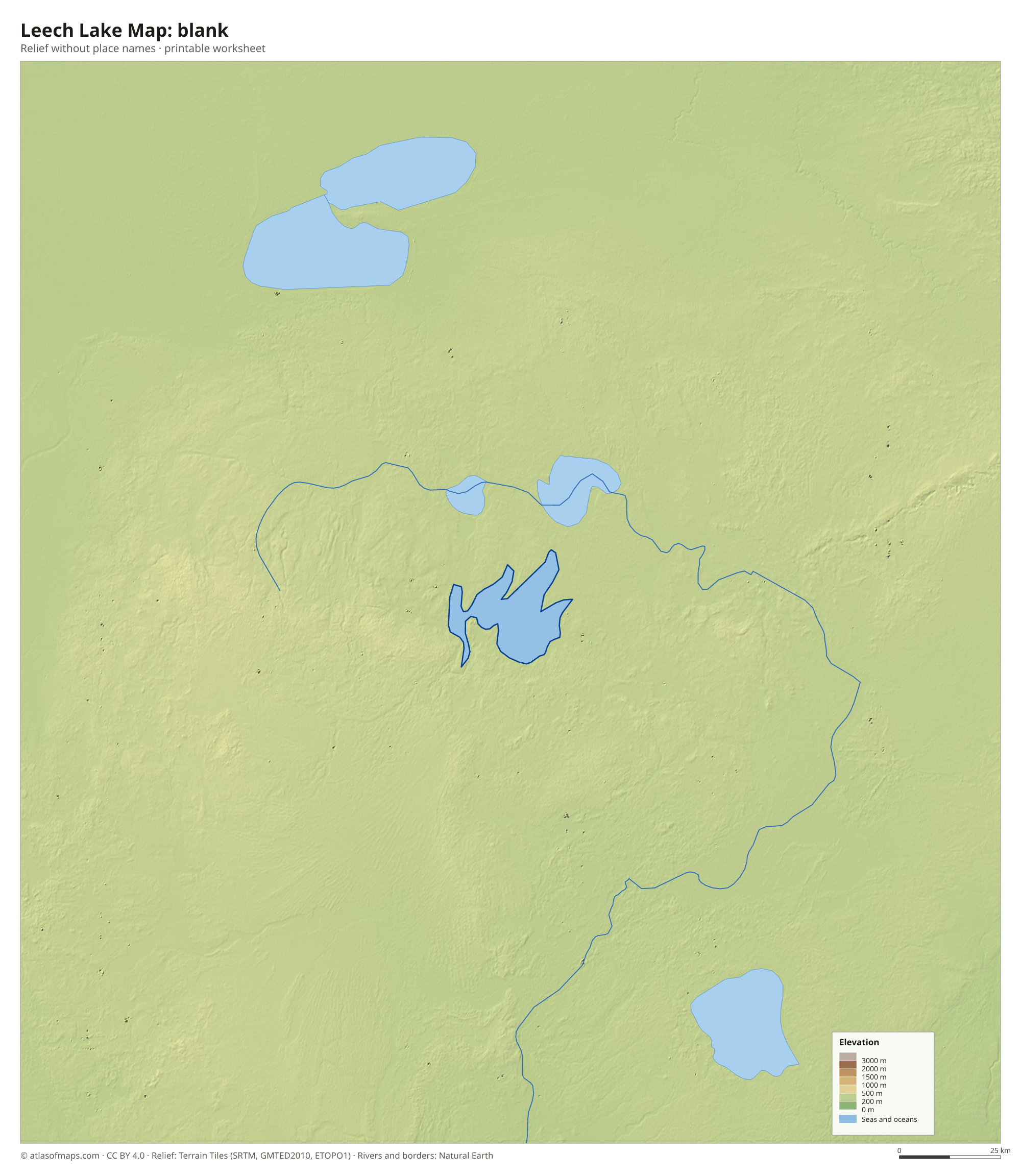 Leech Lake Map without names