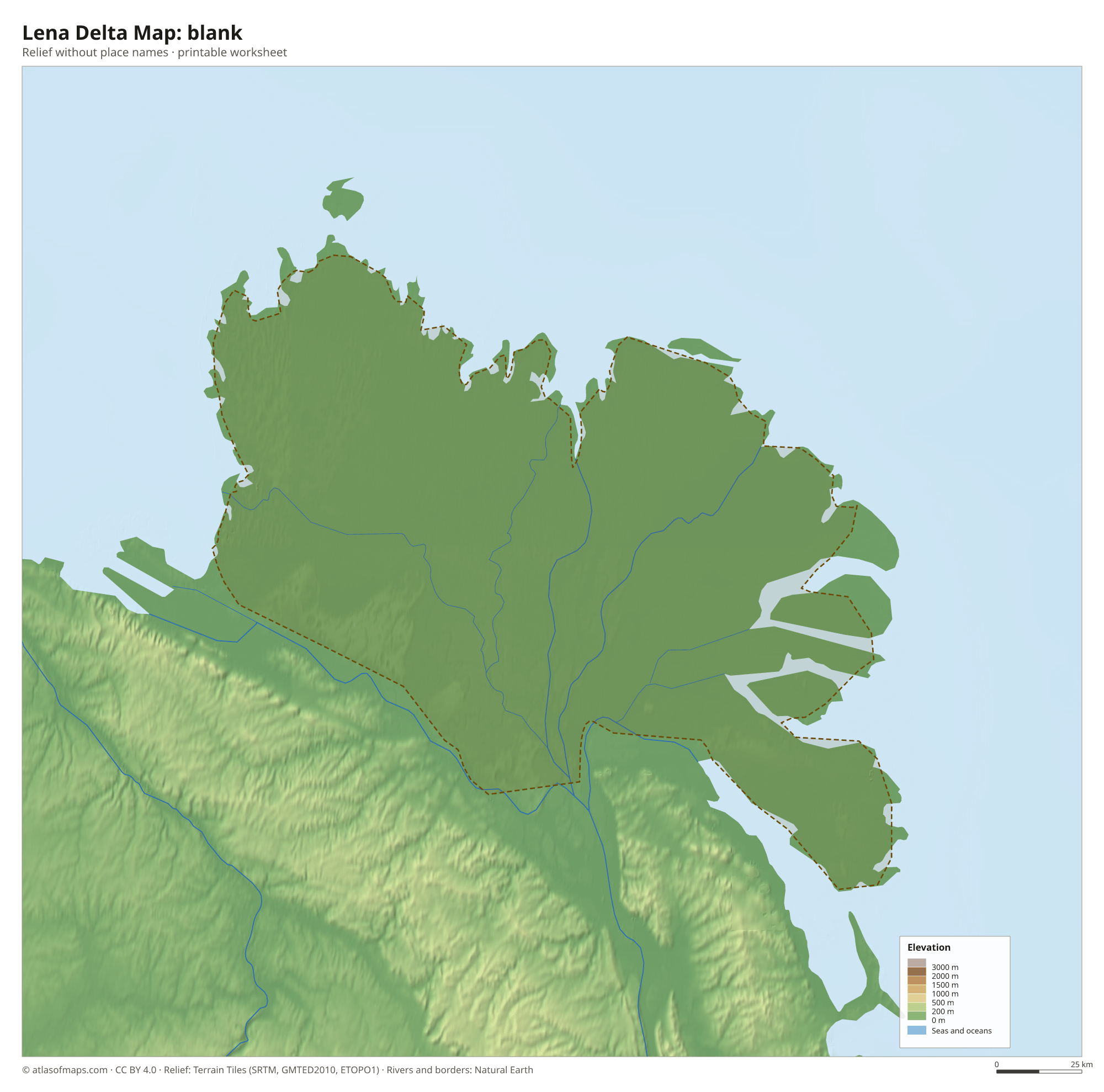 Lena Delta Map without names
