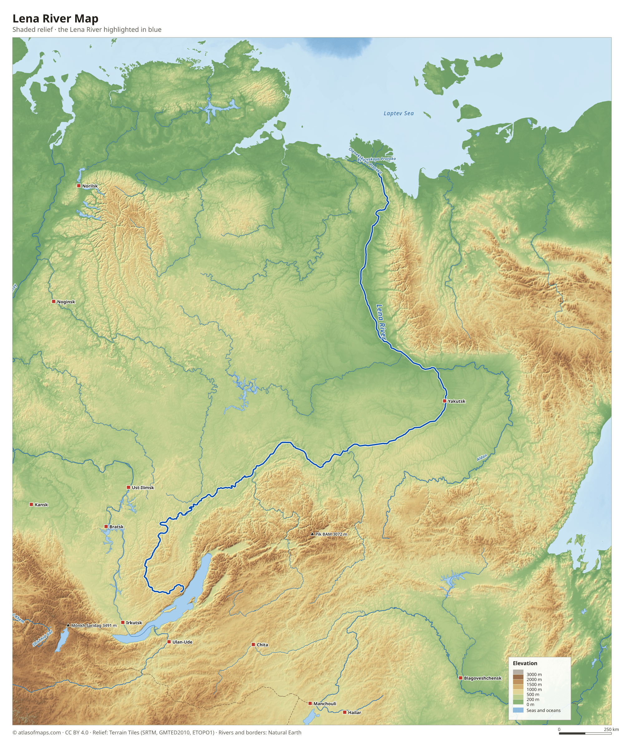Lena River Map
