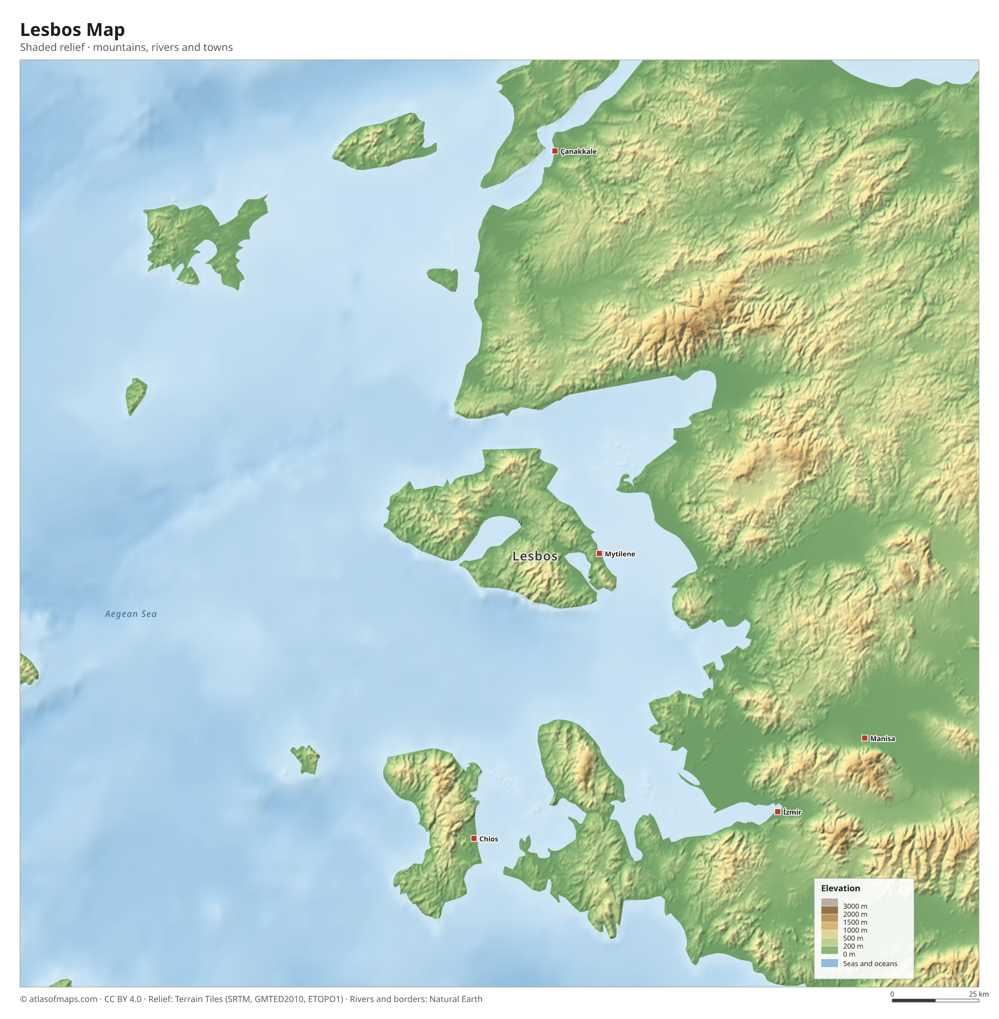 Lesbos Map
