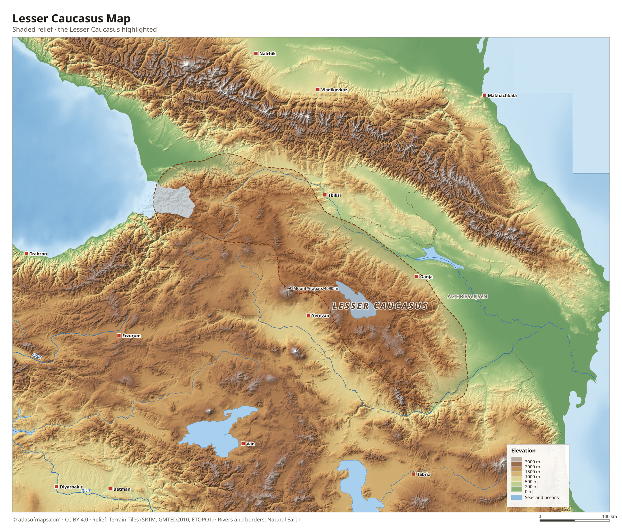 Lesser Caucasus Map