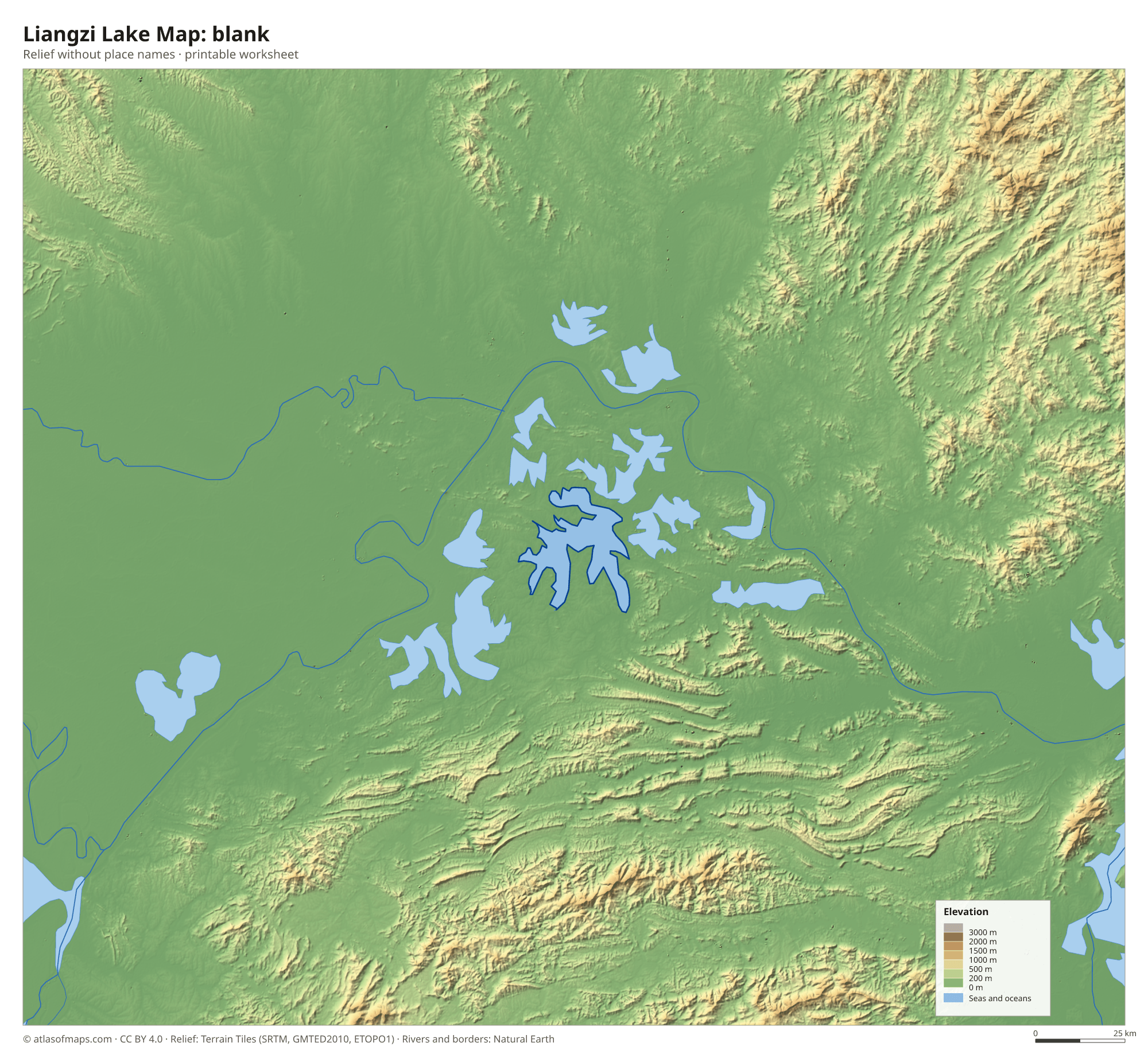 Liangzi Lake Map without names