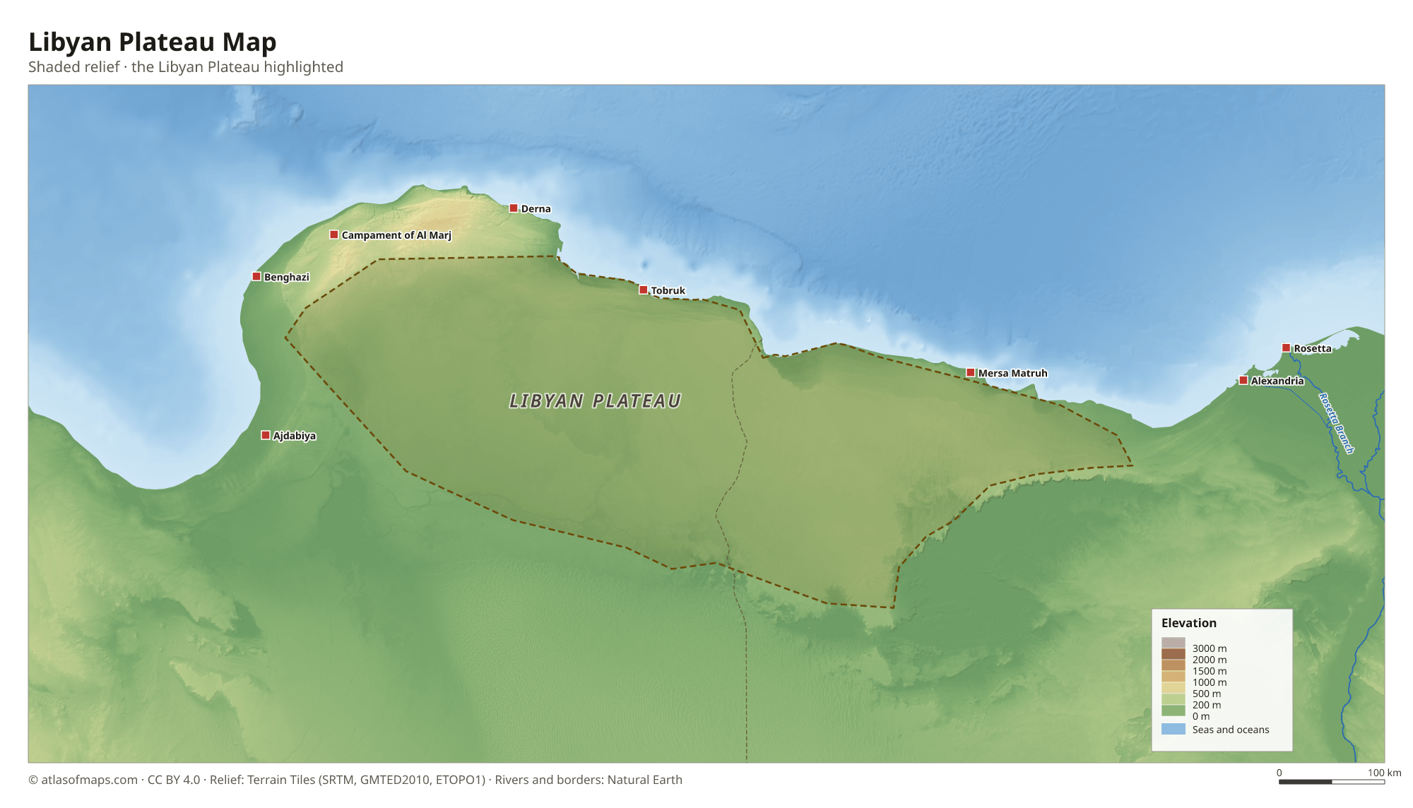 Libyan Plateau Map
