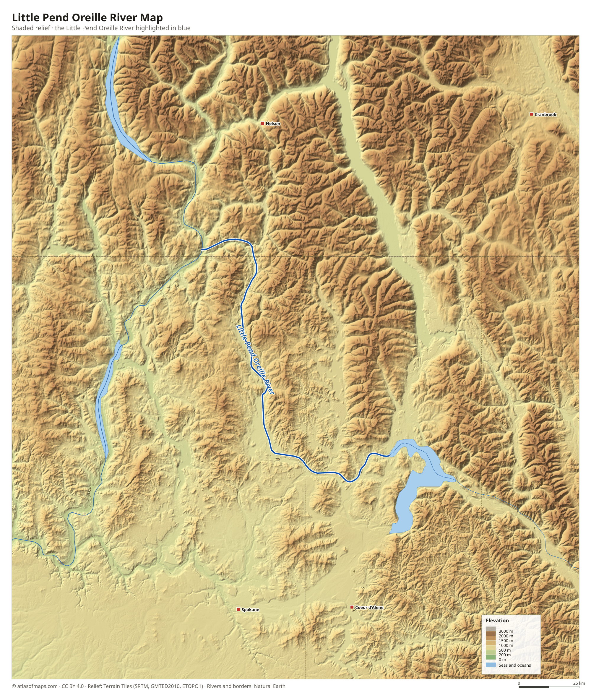 Little Pend Oreille River Map